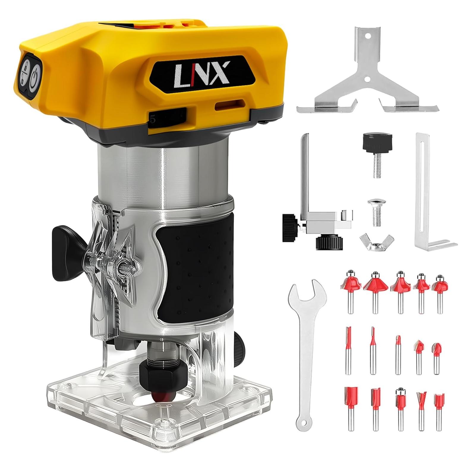 Router Inalámbrico Dewalt 20V 800W 30,000 RPM con 15 Brocas