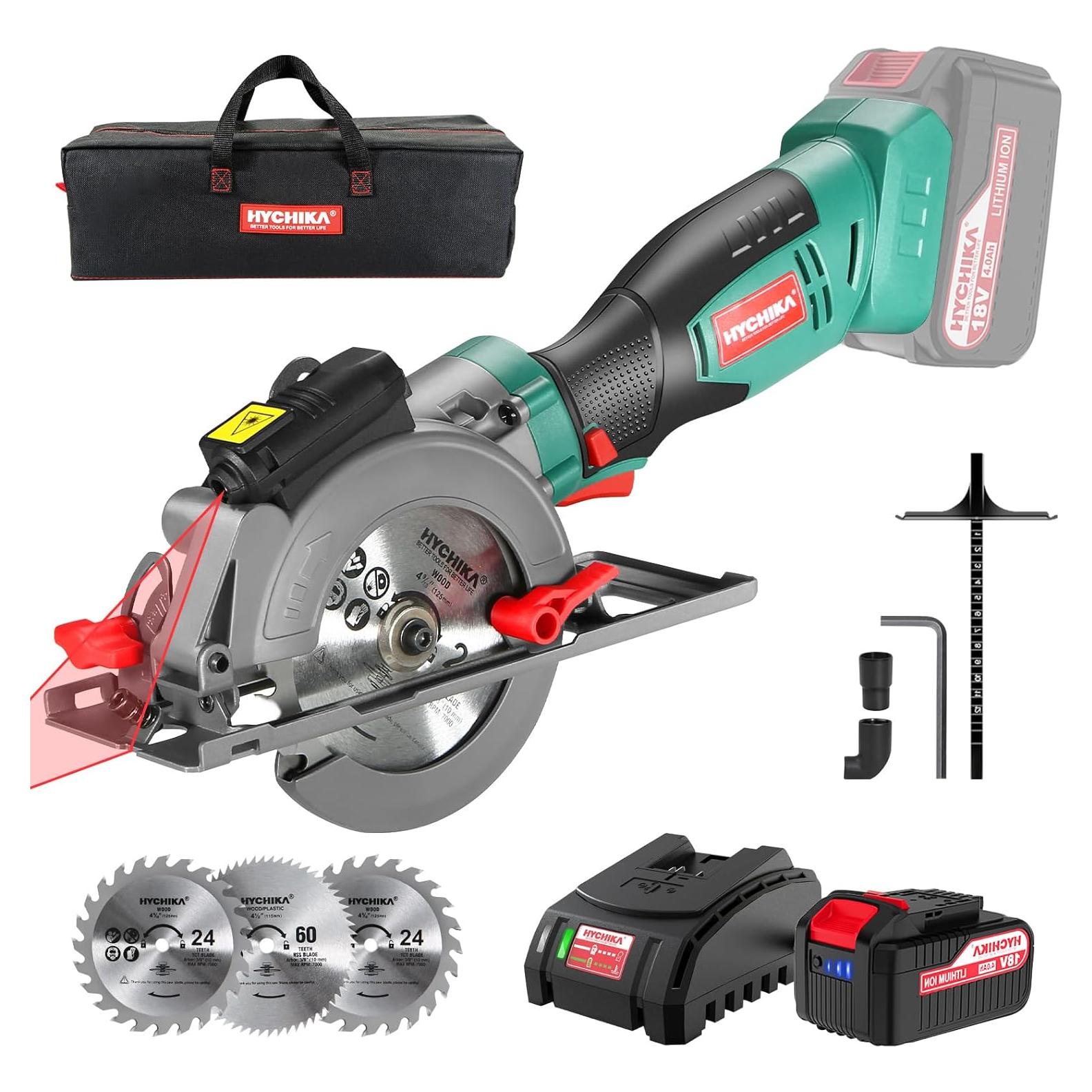 Sierra Circular Inalámbrica HYCHIKA 18V 4.0Ah 3500RPM 125mm