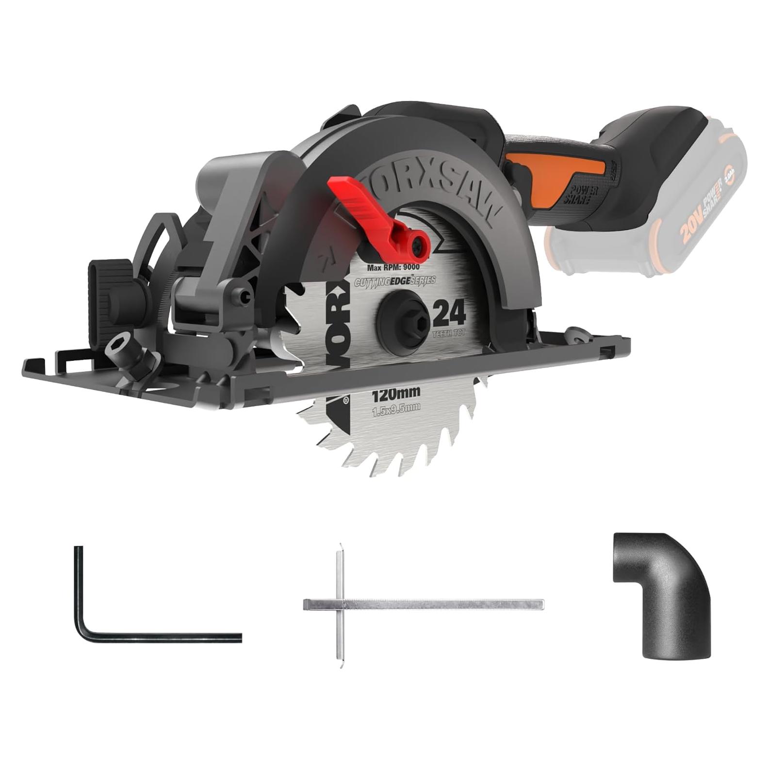 Sierra Circular Compacta Inalámbrica WORX WX531L.9 20V 11.43 cm