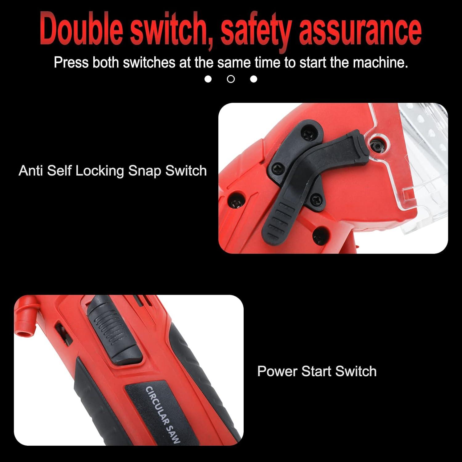 Sierra Circular Mini WerkWeit 400W con 6 Cuchillas y Caja