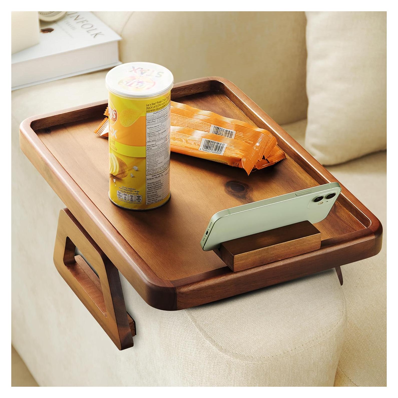 Mesa para Brazo de Sofá Tinamo 39.9x27.9cm Madera Acacia