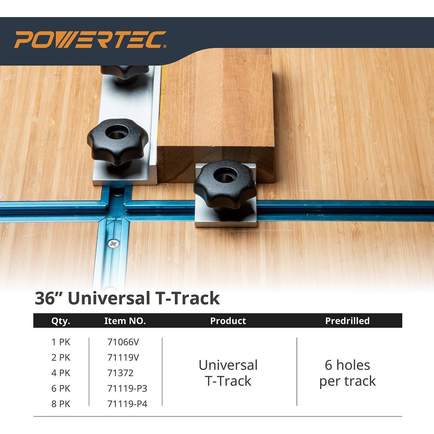 Kit de Perillas T POWERTEC 71121V, 16 Piezas, Tornillos 5/16-18
