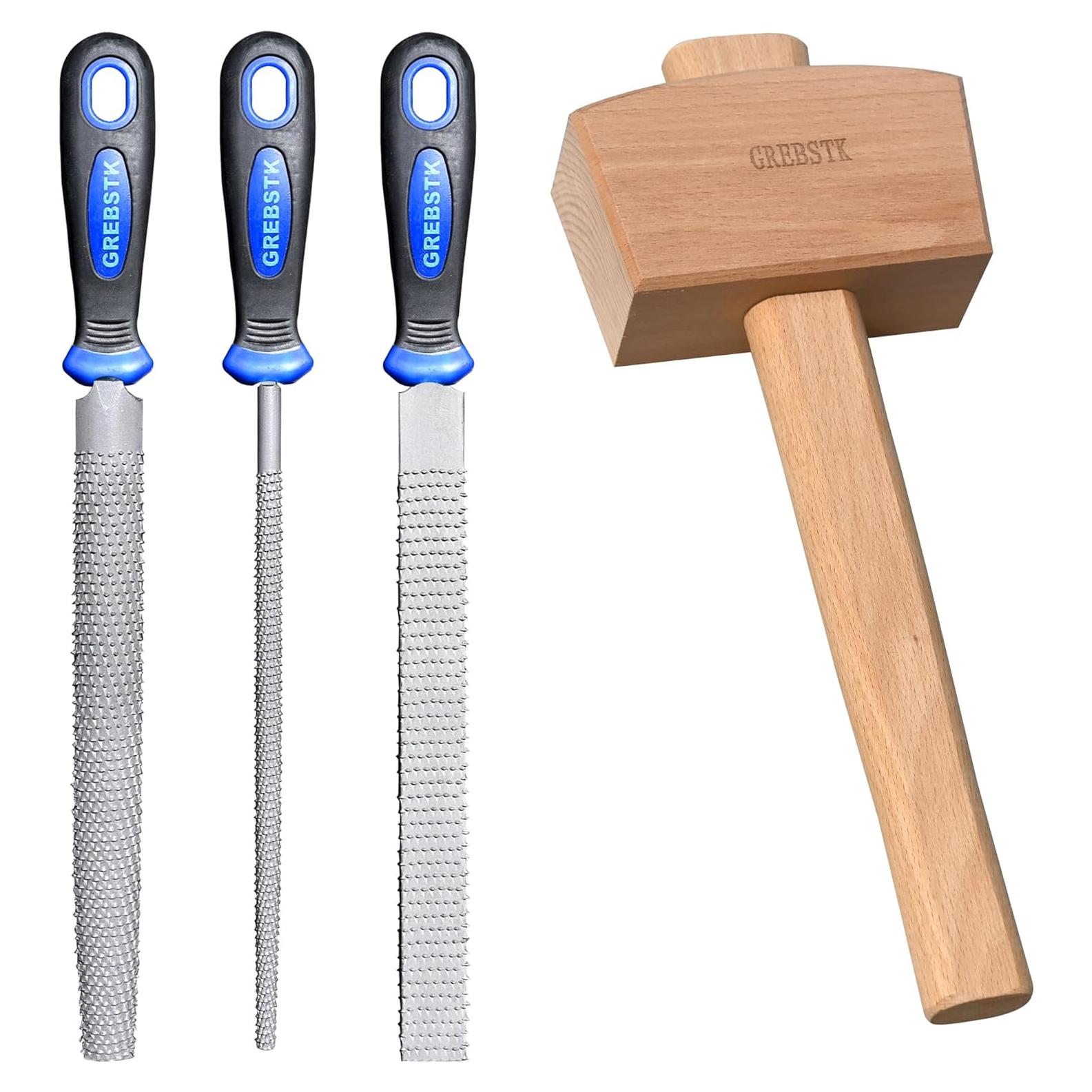 Juego de Lima de Madera GREBSTK 20 cm con Mazo de Haya