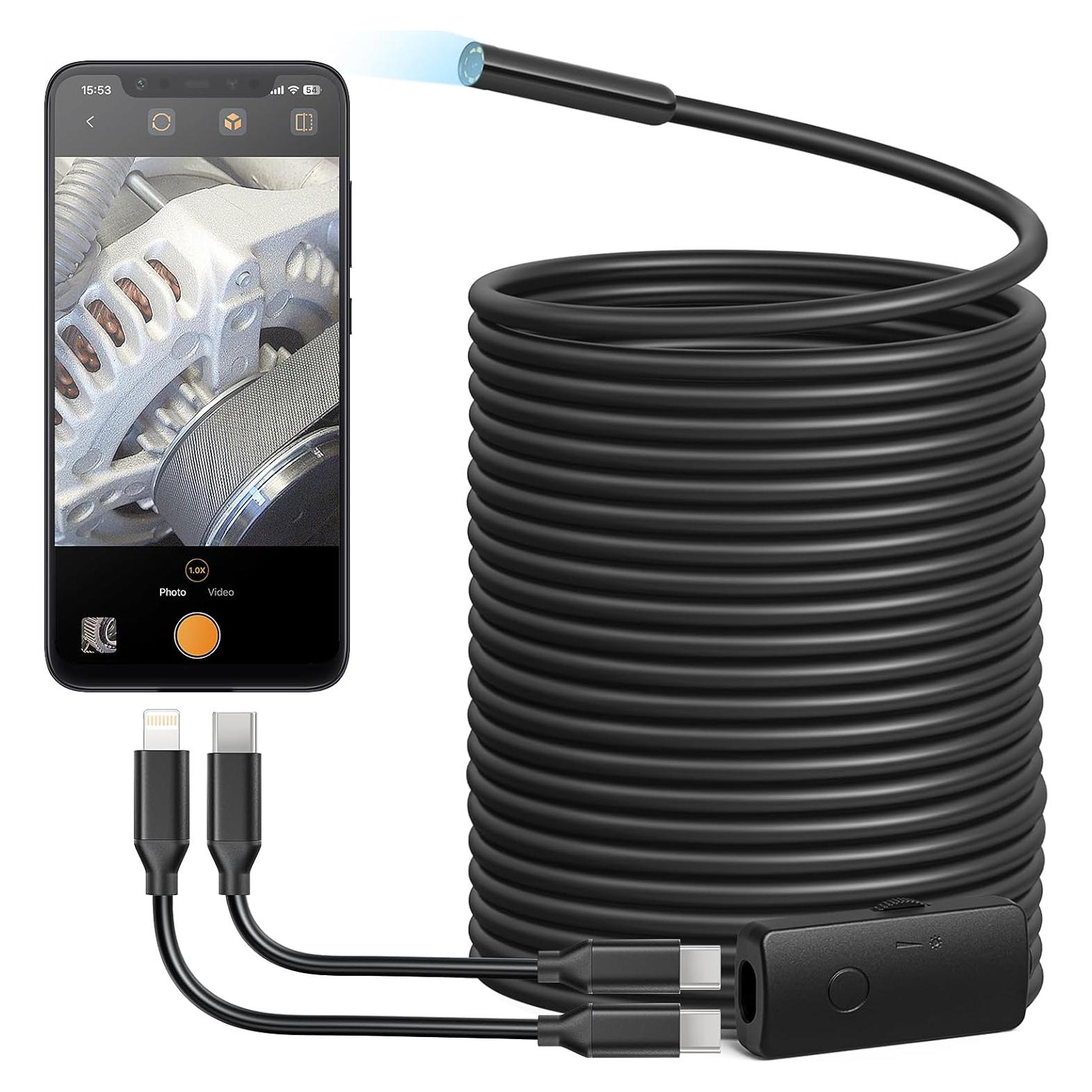 Cámara Endoscópica USB Anykit 10m HD con Luz LED Ajustable