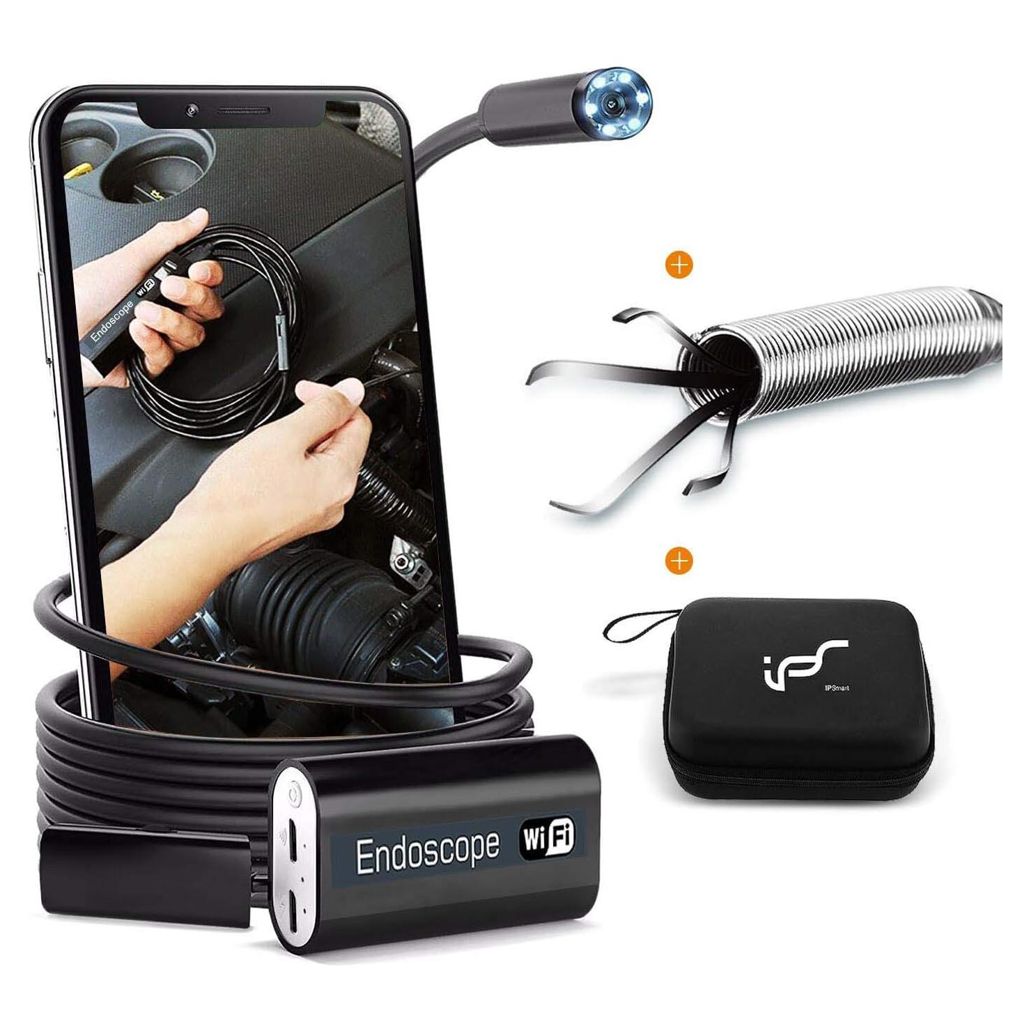 Endoscopio WiFi IPS IP Smart 2MP 5M Inalámbrico con Luz LED