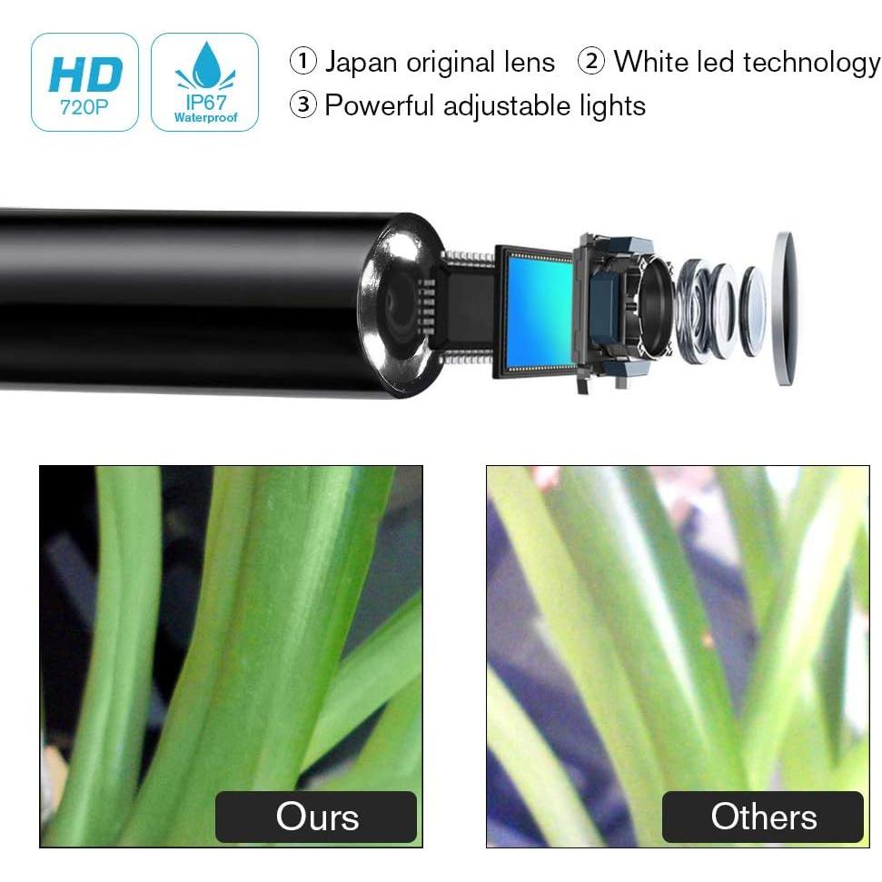 Endoscopio WiFi IPS IP Smart 2MP 5M Inalámbrico con Luz LED