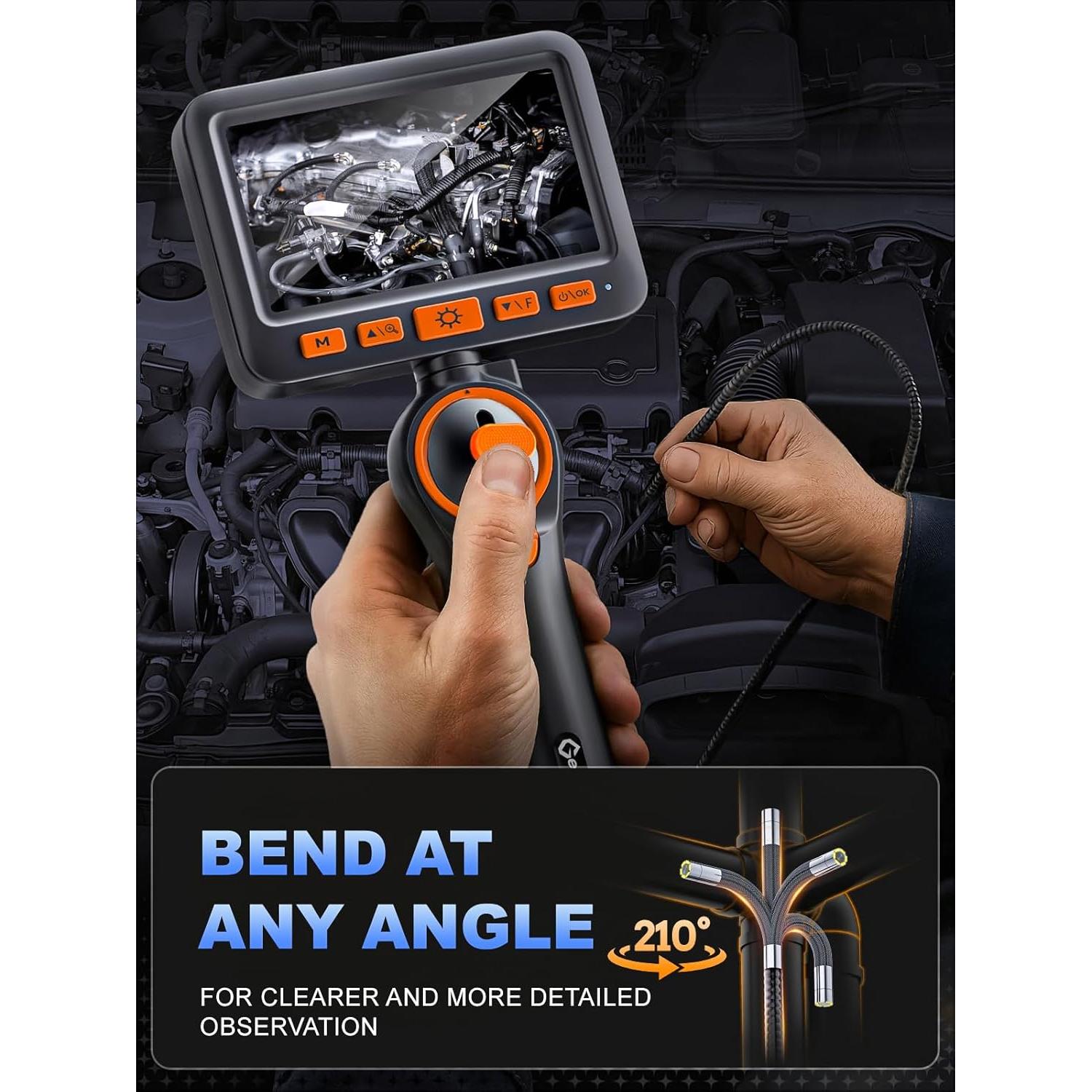 Borescopio Articulado GearView 5" 1080P IP67 Luz LED 6.2mm