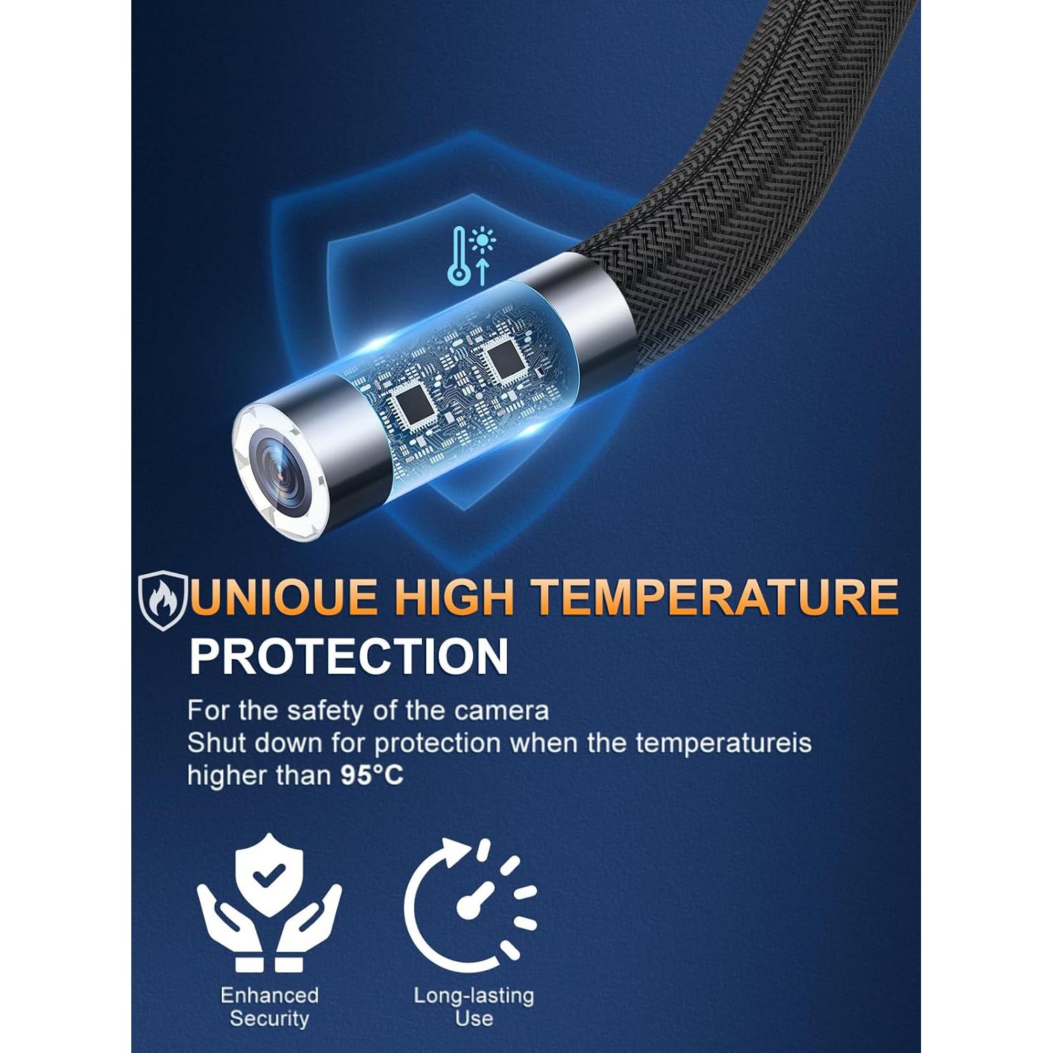 Borescopio Articulado GearView 5" 1080P IP67 Luz LED 6.2mm