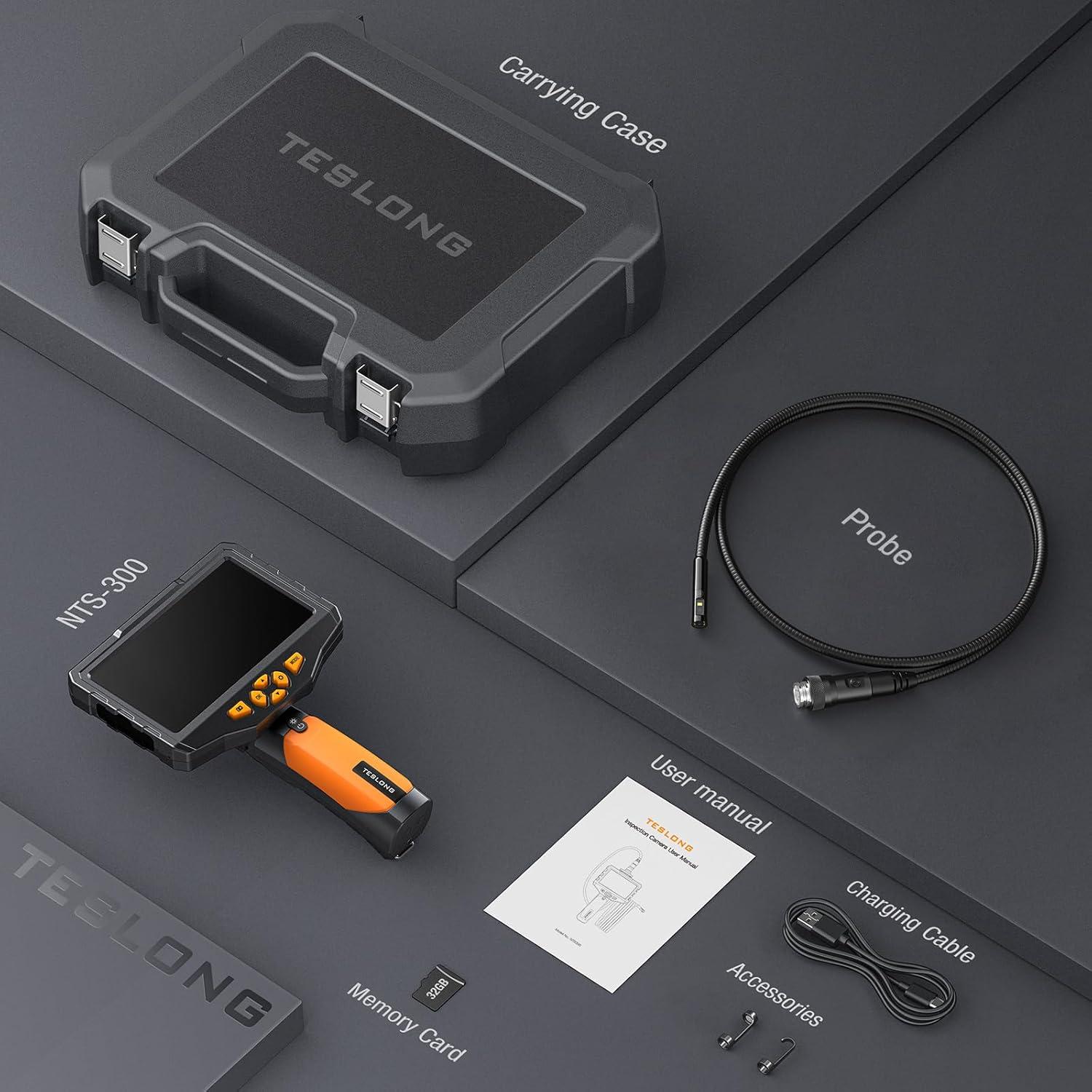 Cámara de Inspección Teslong NTS300D8TL1.5, Lente Triple, 5" IPS