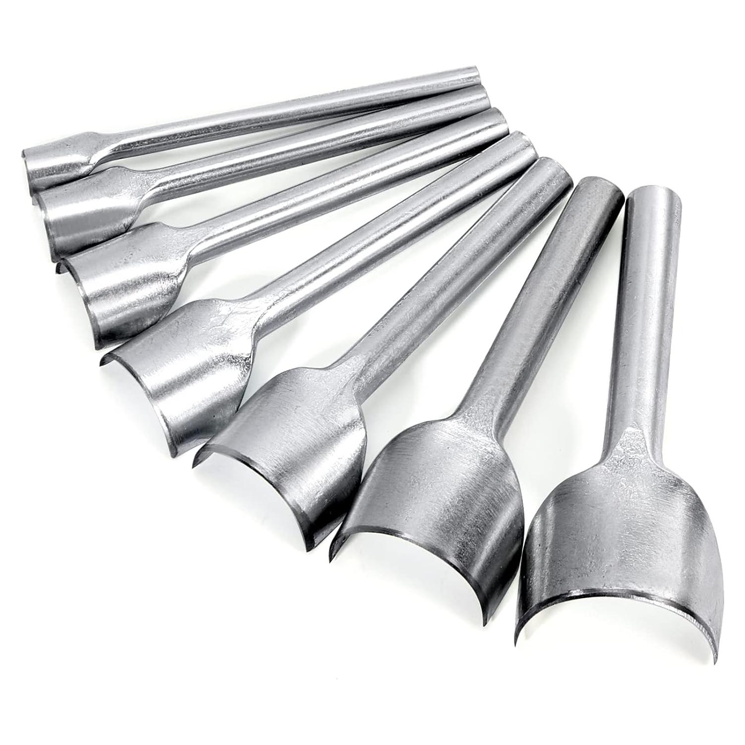 Caydo 7 Piezas Herramientas de Cuero Media Redonda 10-40mm