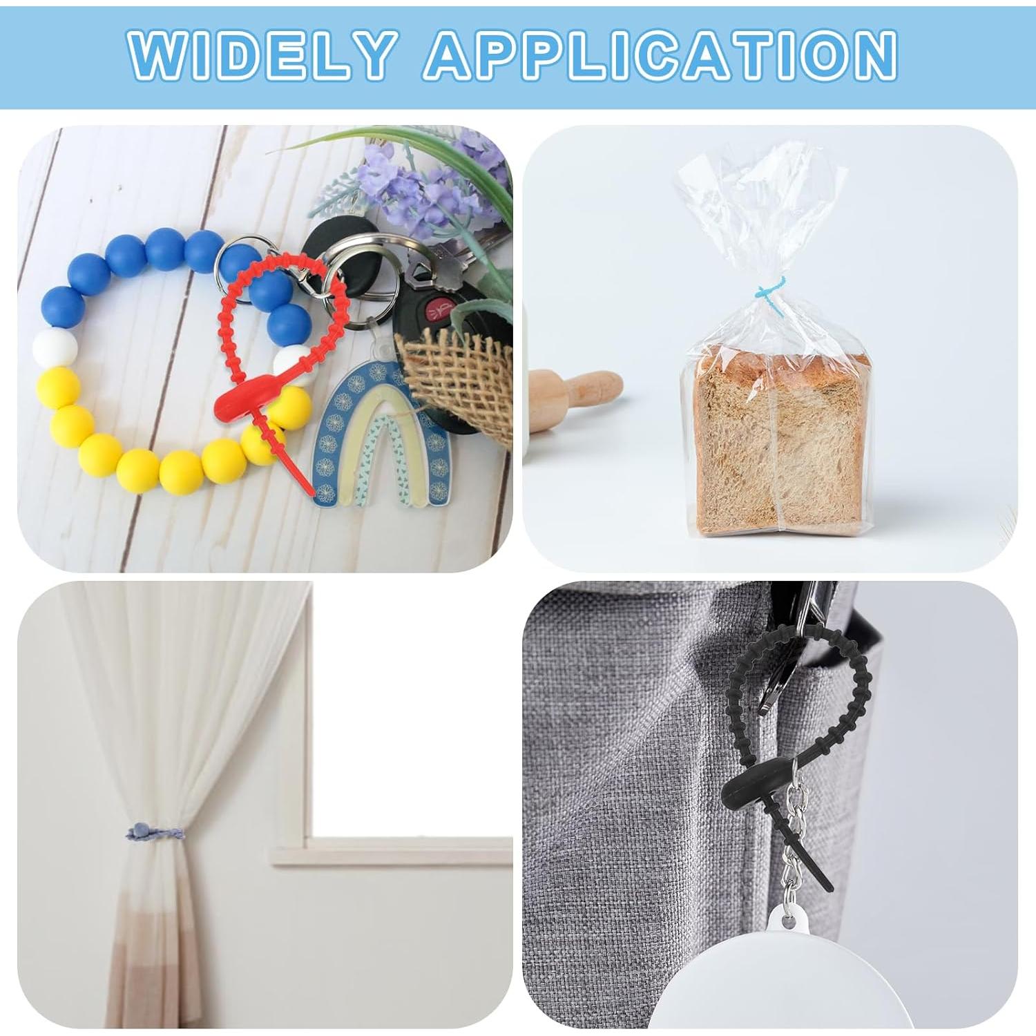 20 Piezas Correas de Silicona Reutilizables uxcell 10.16cm Blancas