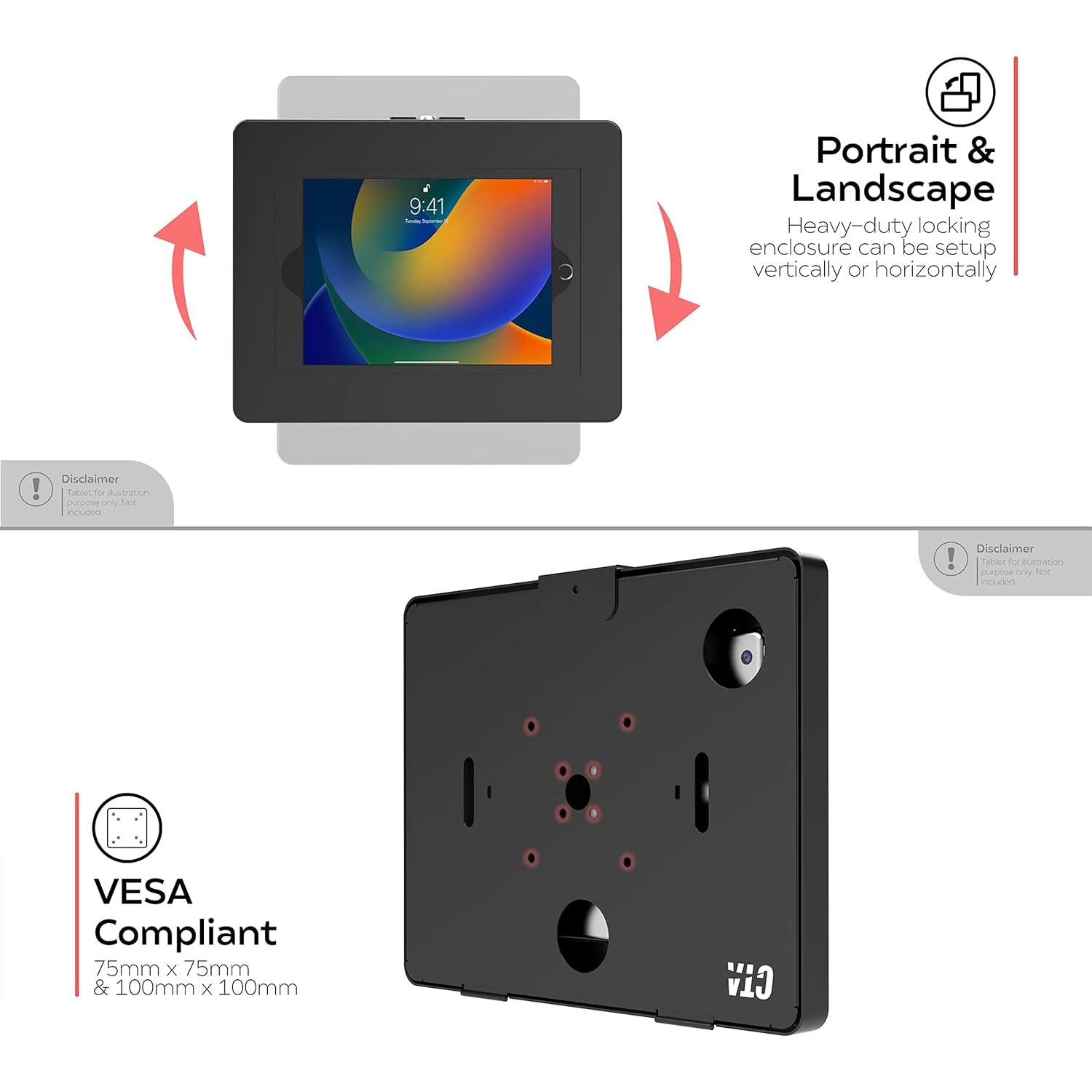 Soporte de Pared para iPad CTA Digital PAD-PARAW - Antirrobo