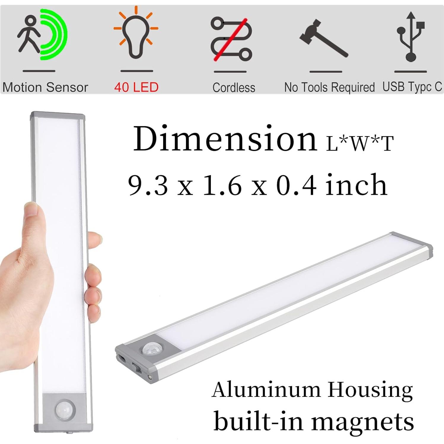 Luz Nocturna LED Recargable con Sensor de Movimiento LD40