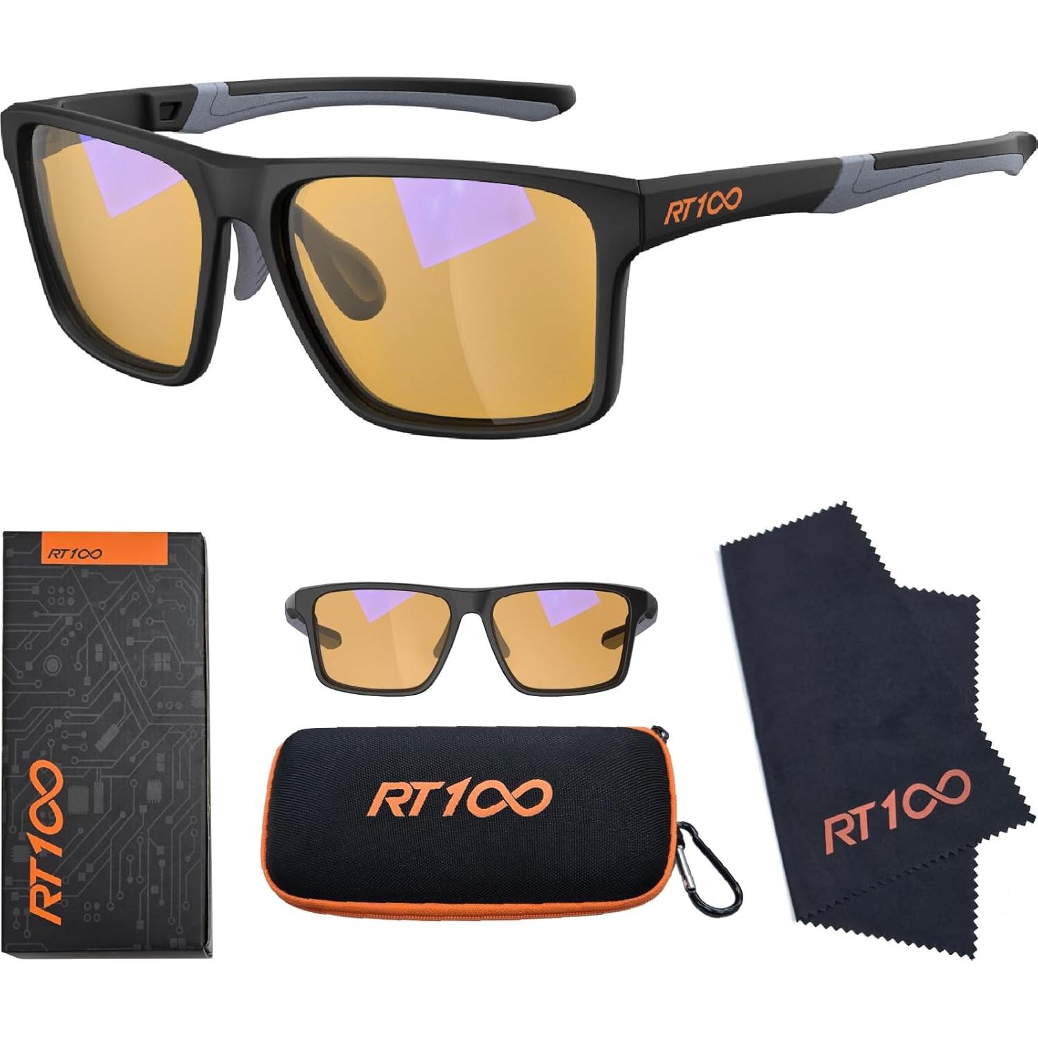 Gafas Gaming RT100 Anti Luz Azul Amarillo P1a Negro Mate