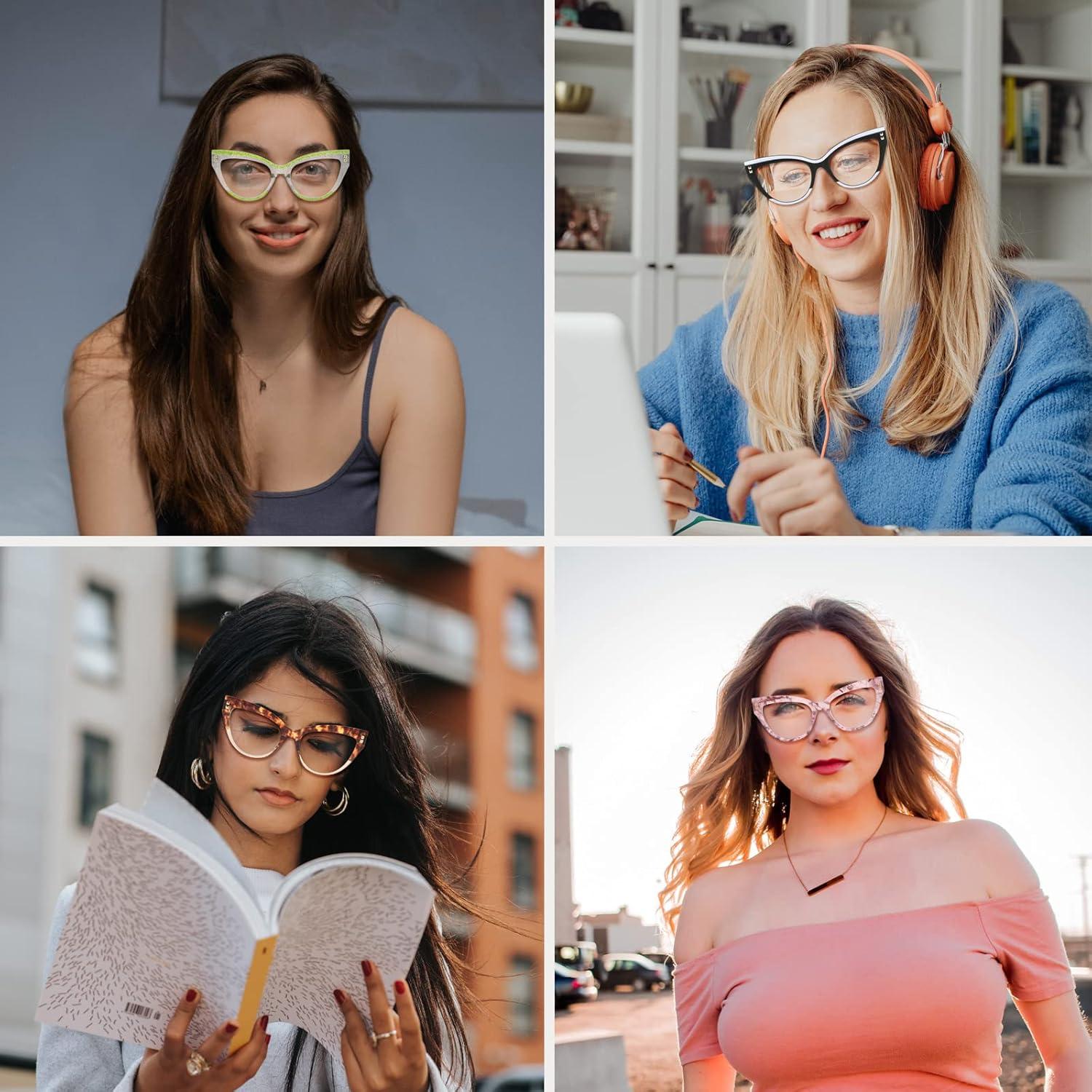 Gafas de Computadora FEISEDY Ojo de Gato Anti Luz Azul B2323