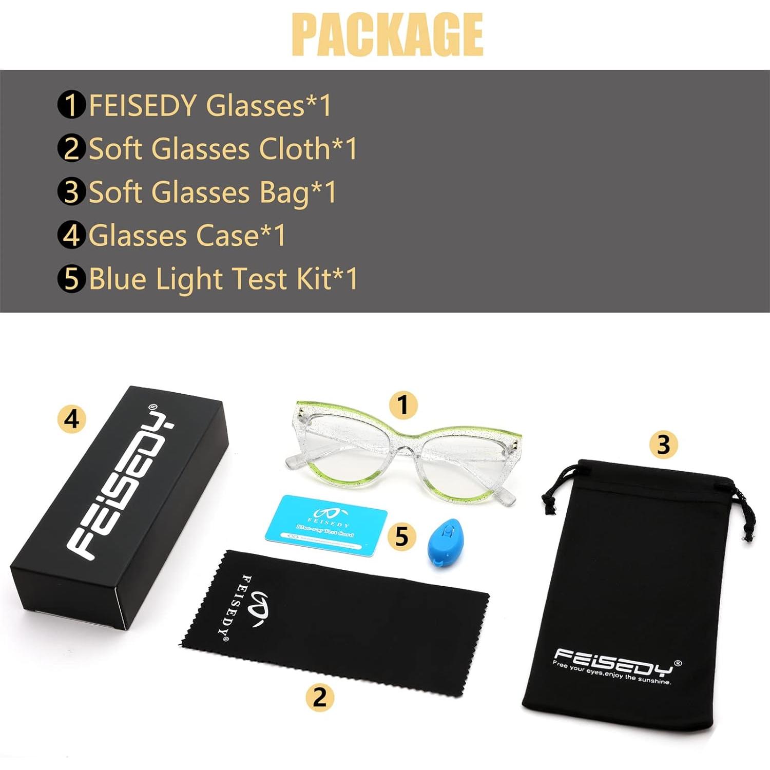 Gafas de Computadora FEISEDY Ojo de Gato Anti Luz Azul B2323