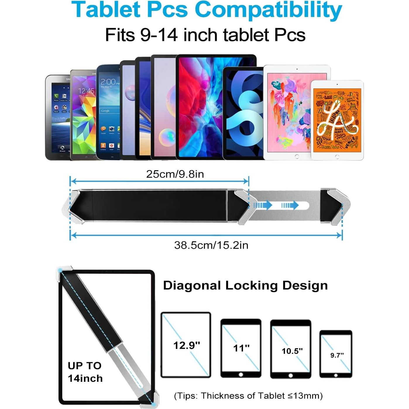 Soporte de Pared Anti-Robo Woleyi para Tabletas 9-14"