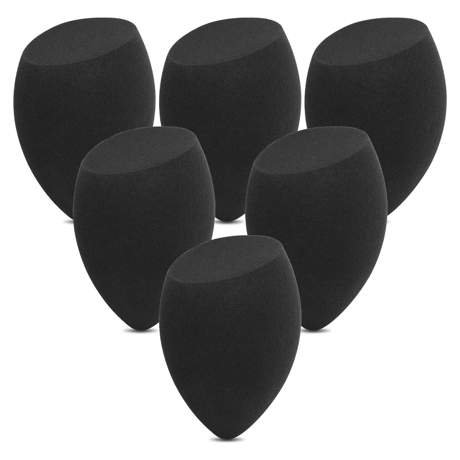 Esponjas de Maquillaje Sibba 6 Piezas Suaves Negro