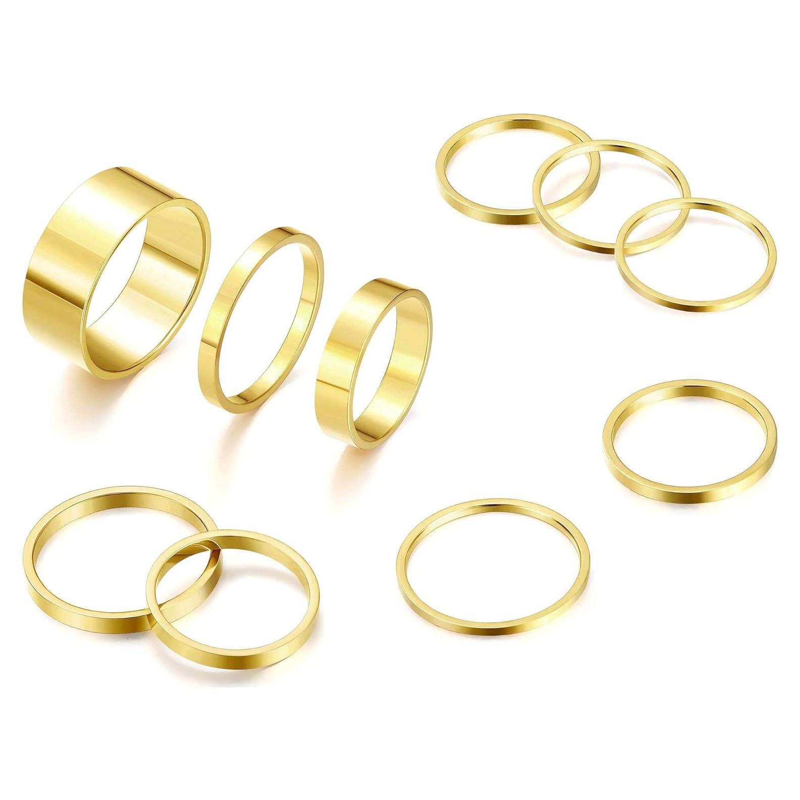 Conjunto de Anillos de Nudillo HAIAISO 10 Pcs Acero Inoxidable