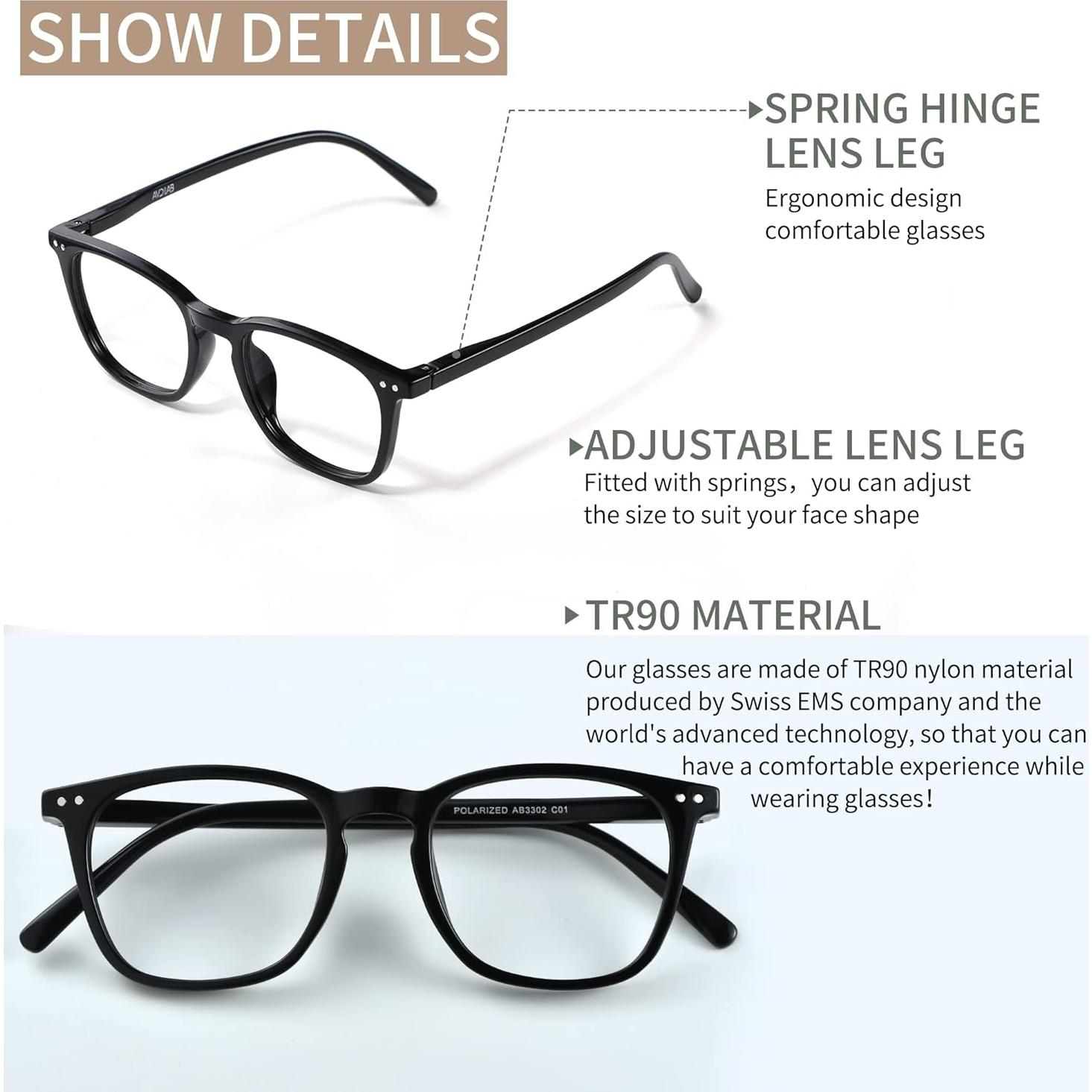 Gafas bloqueadoras de luz azul AVDLAB unisex negro 58mm