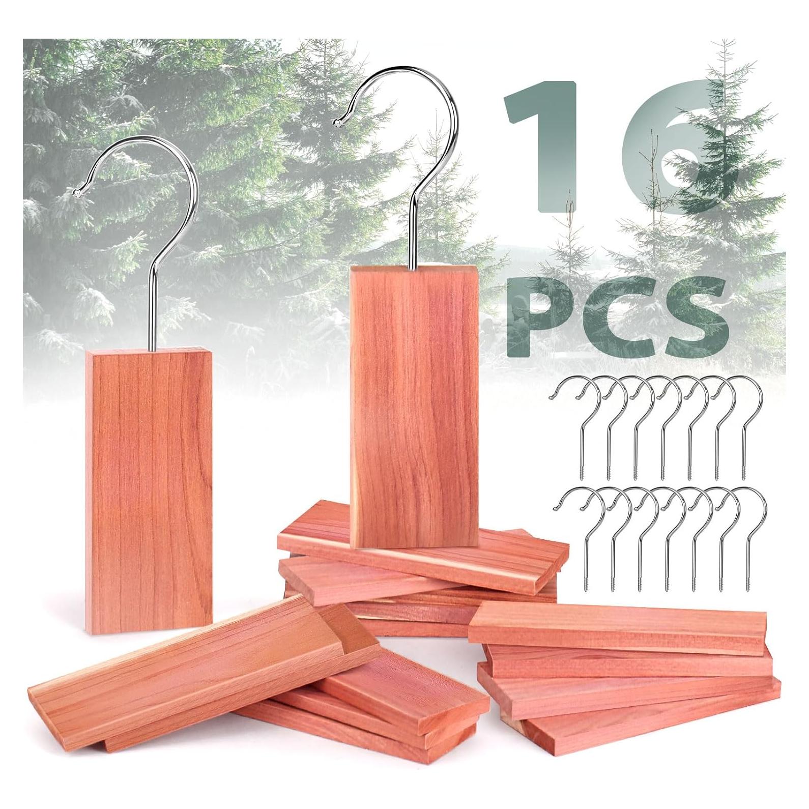 Paquete de 16 tablones de cedro rojo aromático para armarios