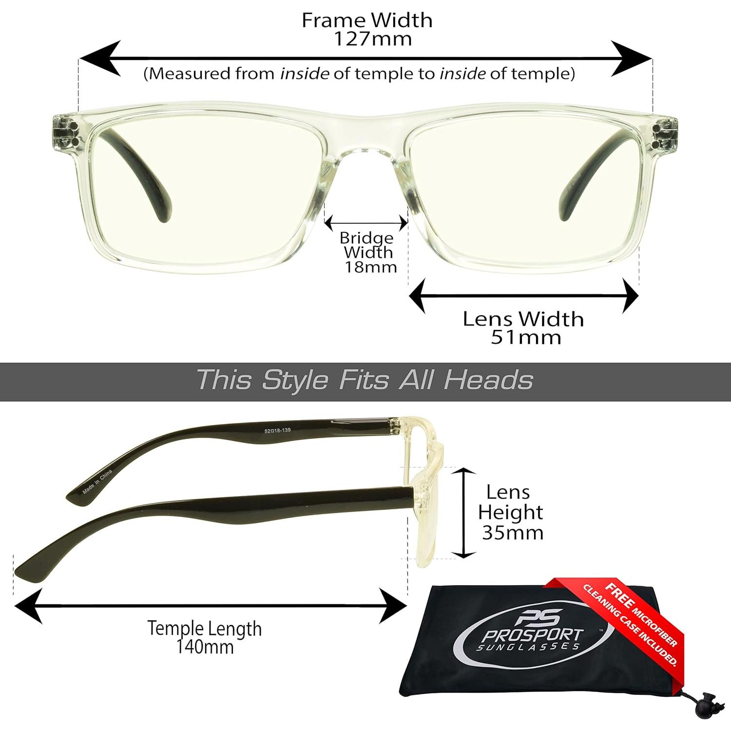 Gafas proSPORT Bloqueadoras de Luz Azul 1.5x Vasari Claro