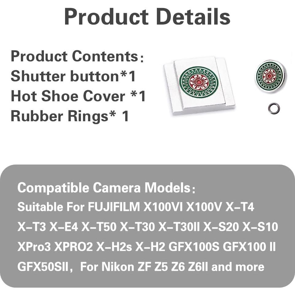 Botón de obturador Mahjong Chino para cámaras Fuji y Nikon