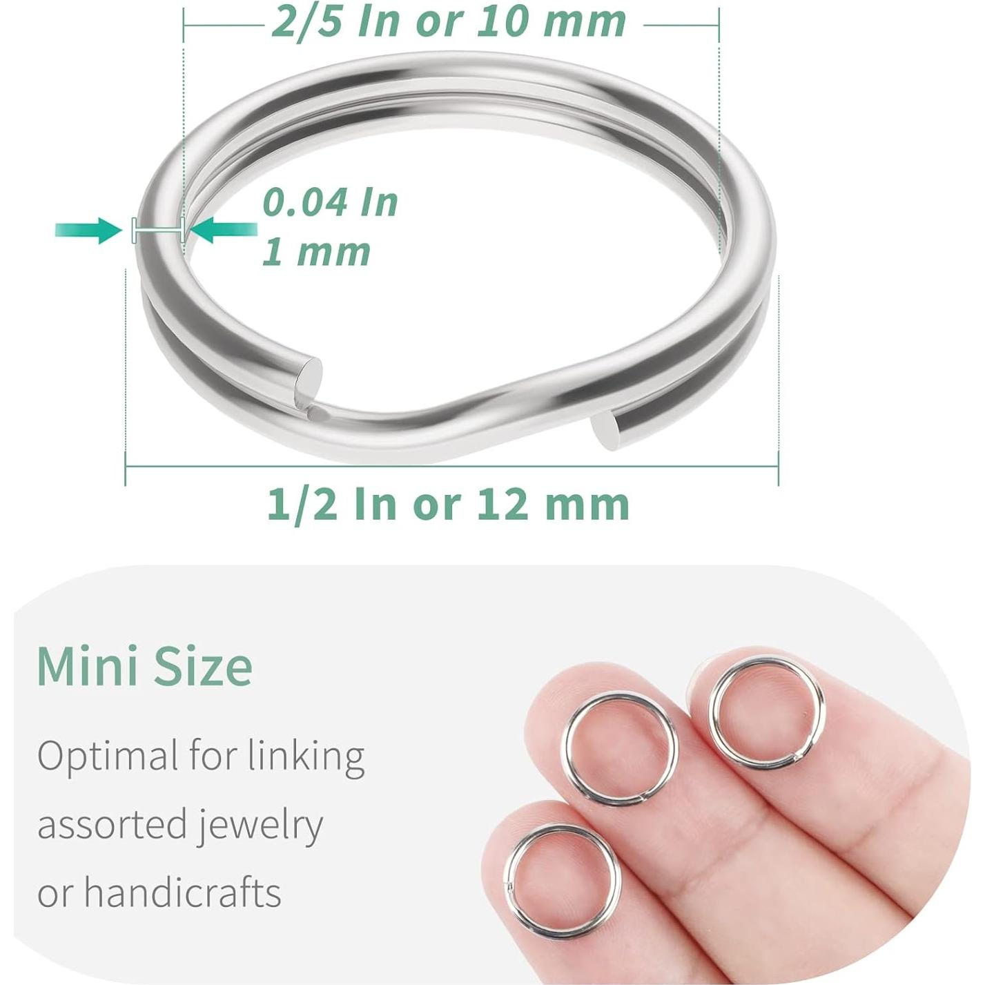 Pawfly 200 Anillas Mini de 1.27 cm Doble Bucle para Joyería