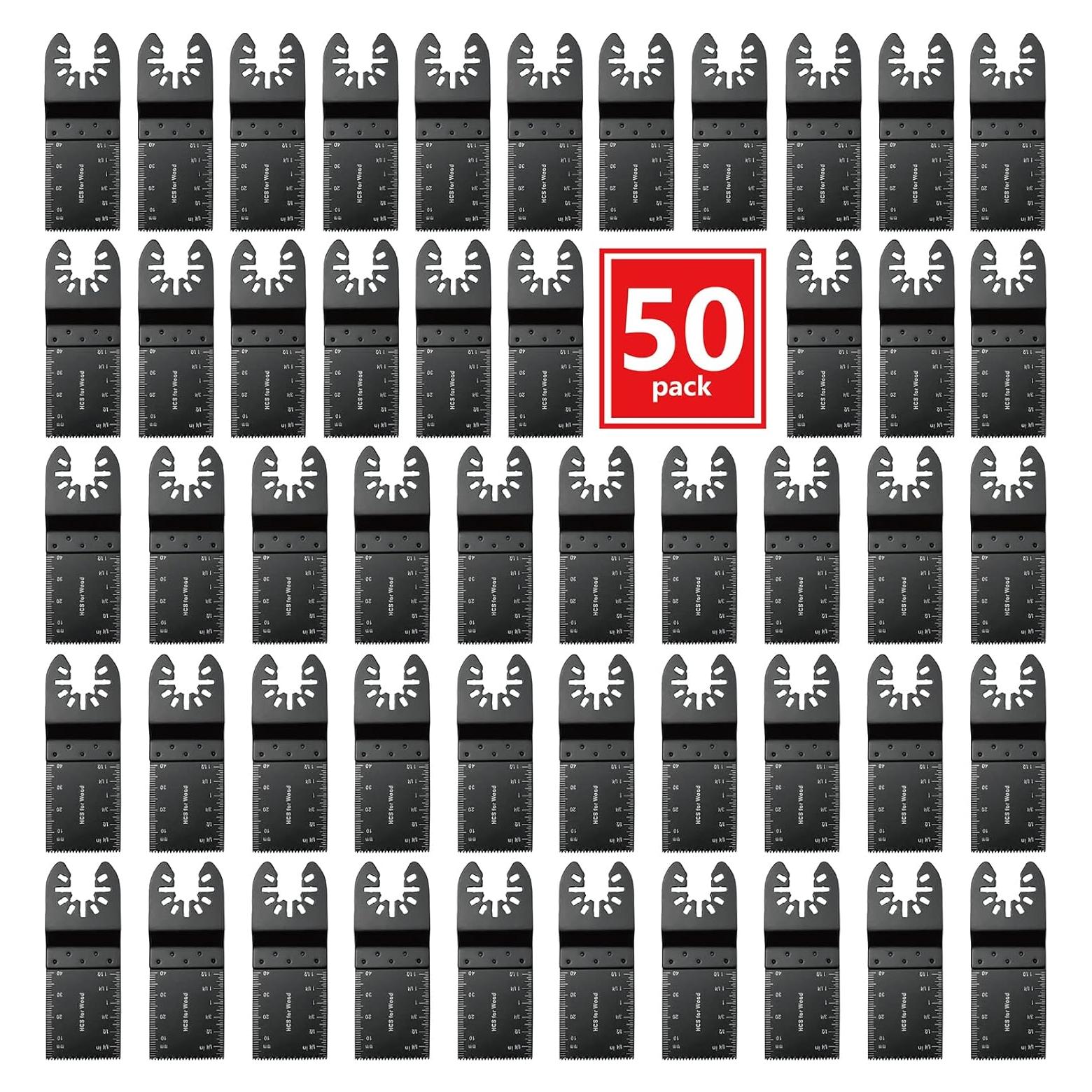 50 Cuchillas Oscilantes TrivdPro para Madera y Metal Blando