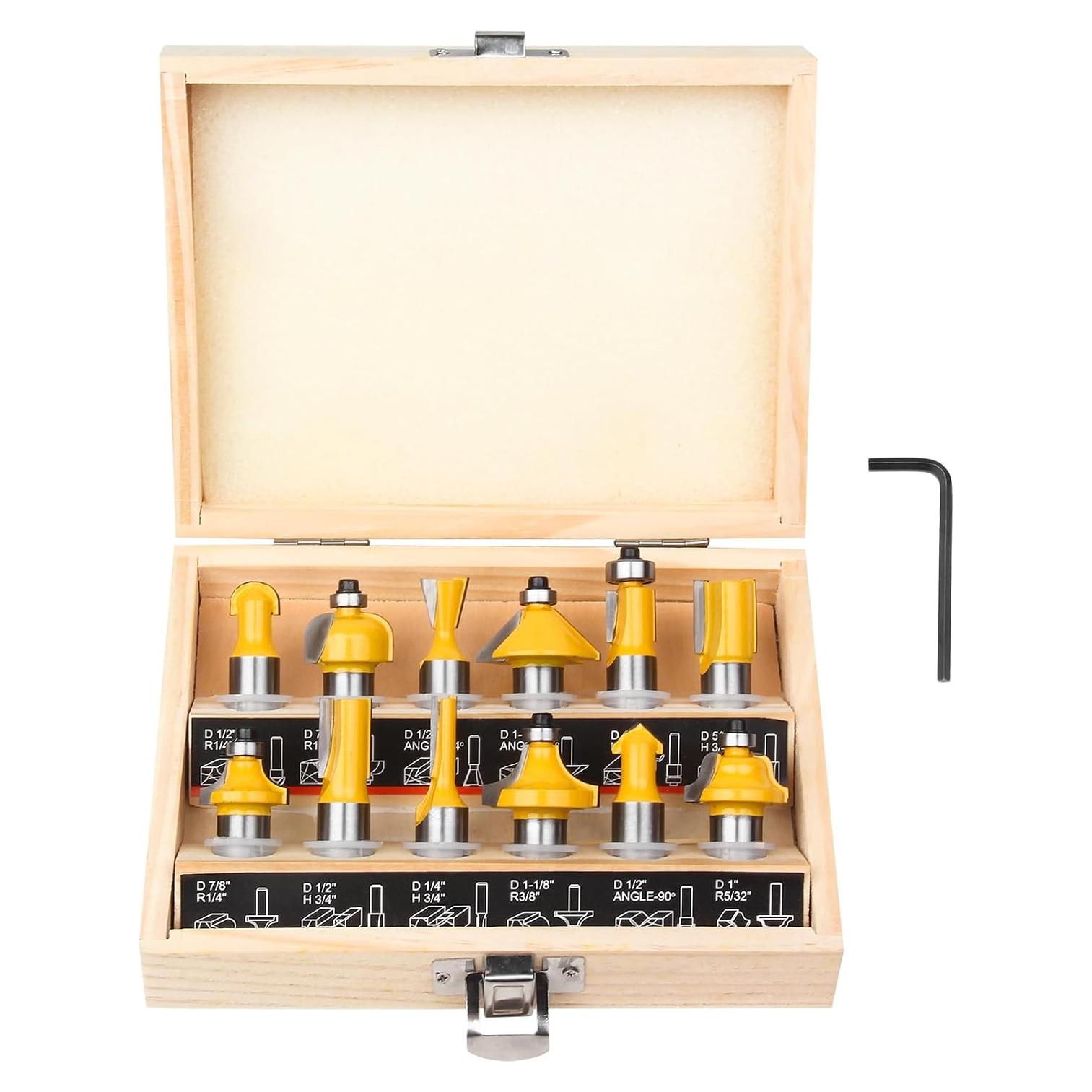 Juego de Brocas para Router BAIDETS 12 Piezas 1/2" Vástago