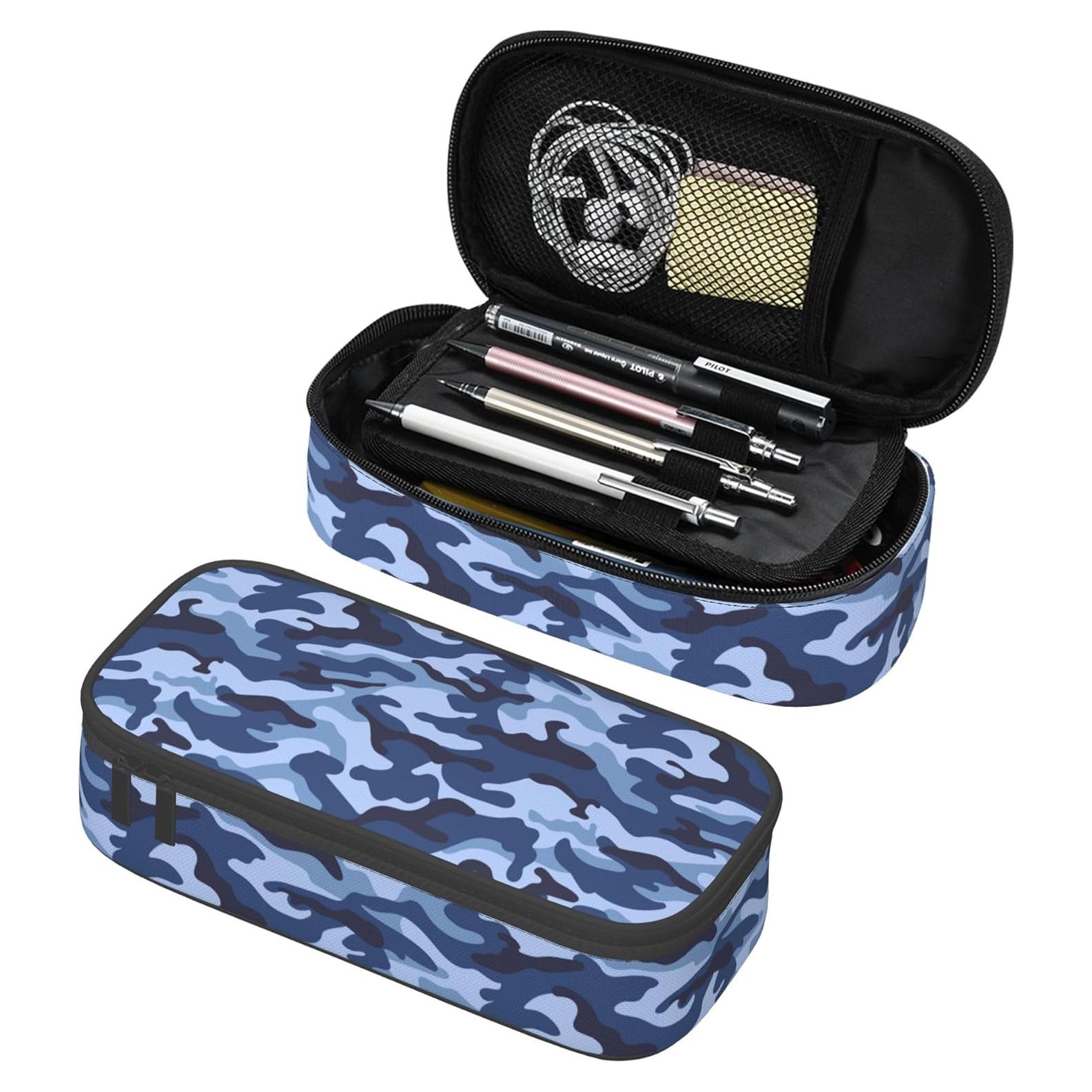 Estuche de Lápices Camo Azul YIJIUWKIS 21x9.5x5 cm