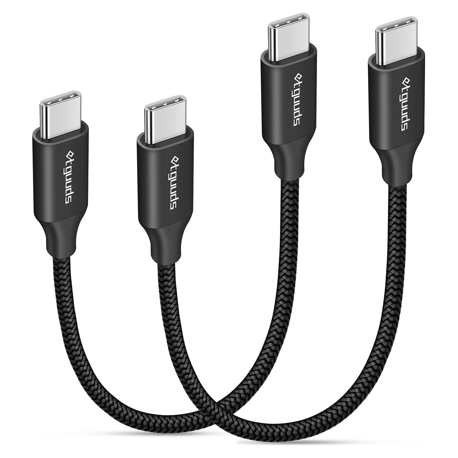 Cable USB C a USB C etguuds 0.15m 60W Carga Rápida - Paquete de 2