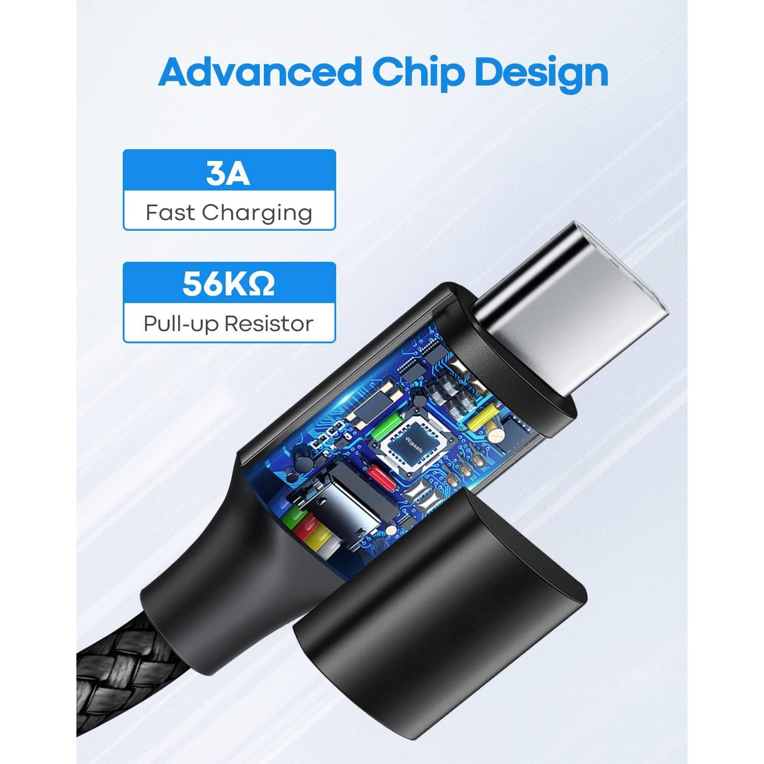 Cable USB C a USB C etguuds 0.15m 60W Carga Rápida - Paquete de 2