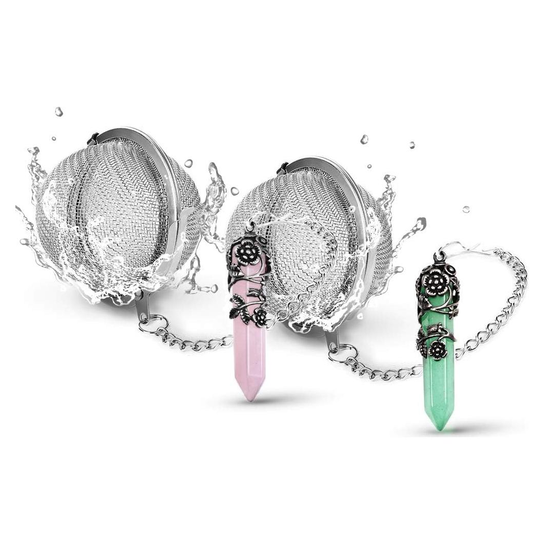 Infusores de Té de Acero Inoxidable con Cristales Sanadores - SaNavie