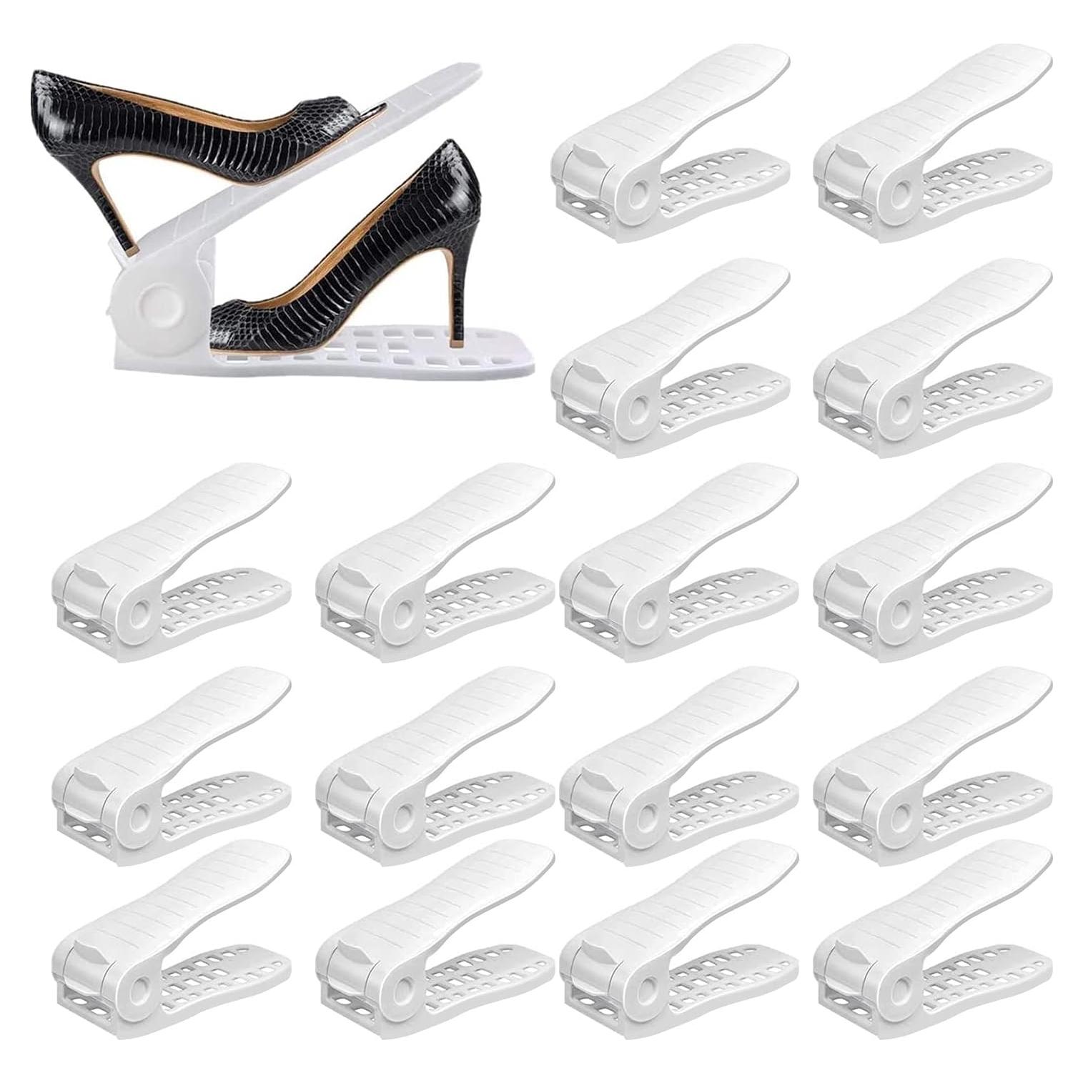 Organizador de Zapatos YIHATA 16 Piezas Ajustable Blanco