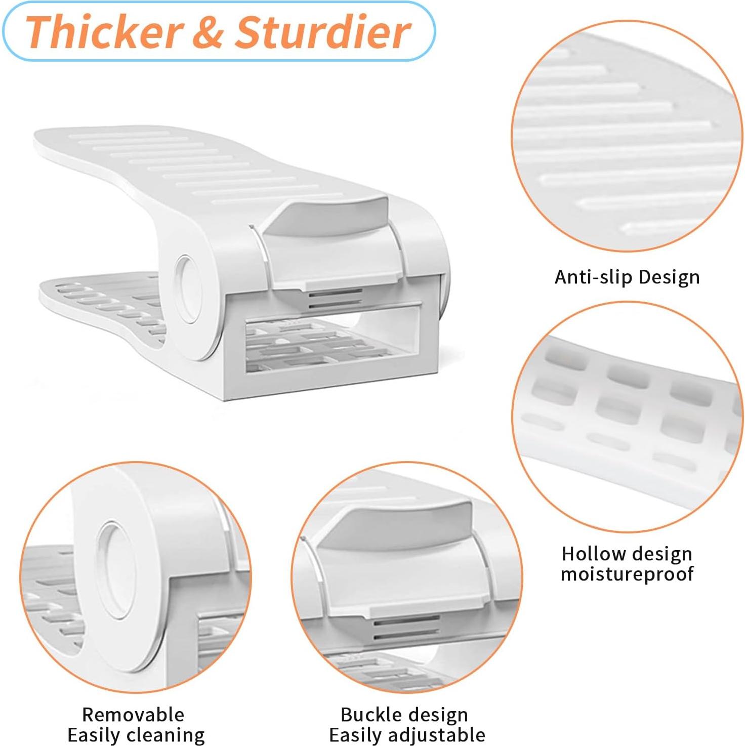 Organizador de Zapatos YIHATA 16 Piezas Ajustable Blanco