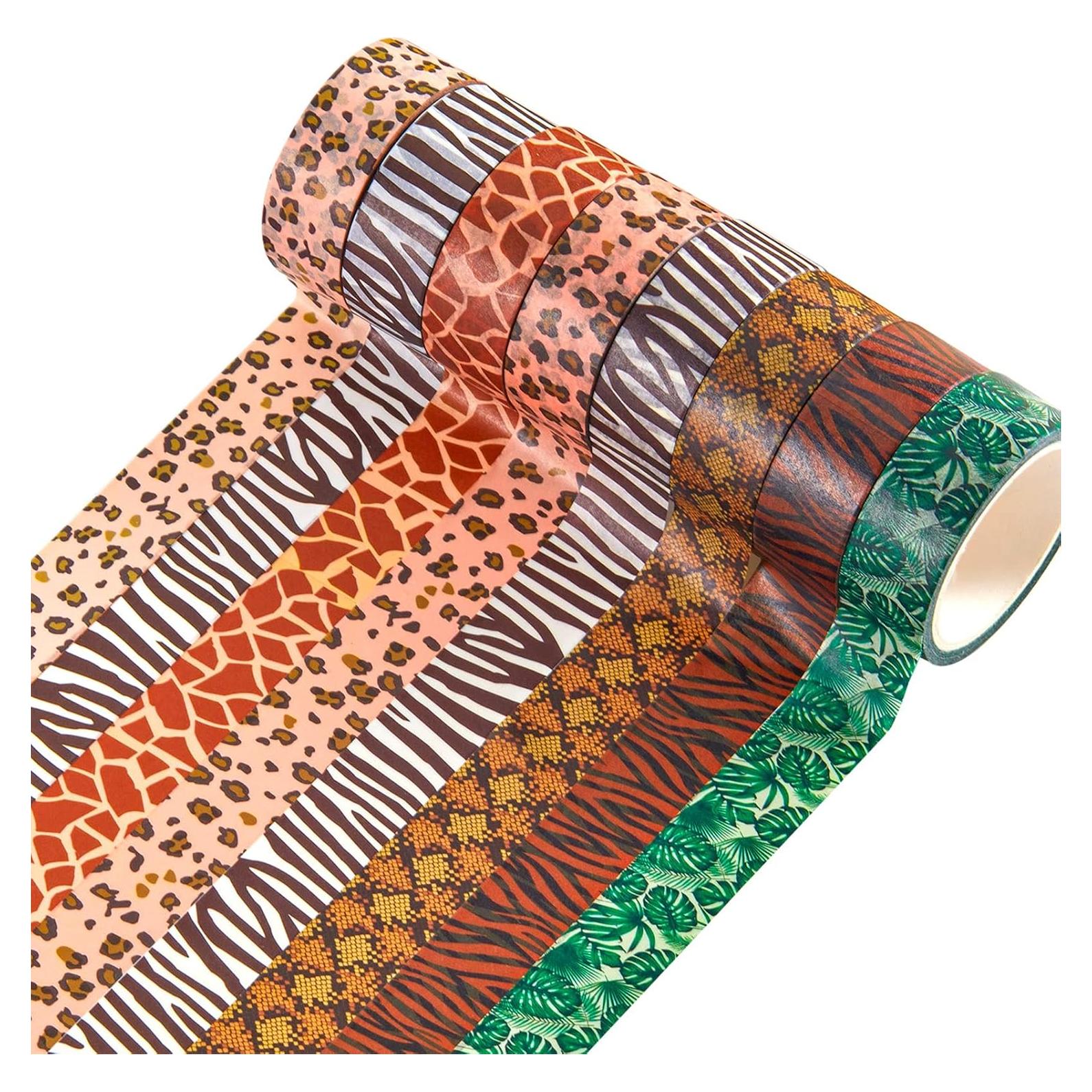 Cinta Washi Decorativa Lewtemi 12 Rollos Animales 5m 15mm