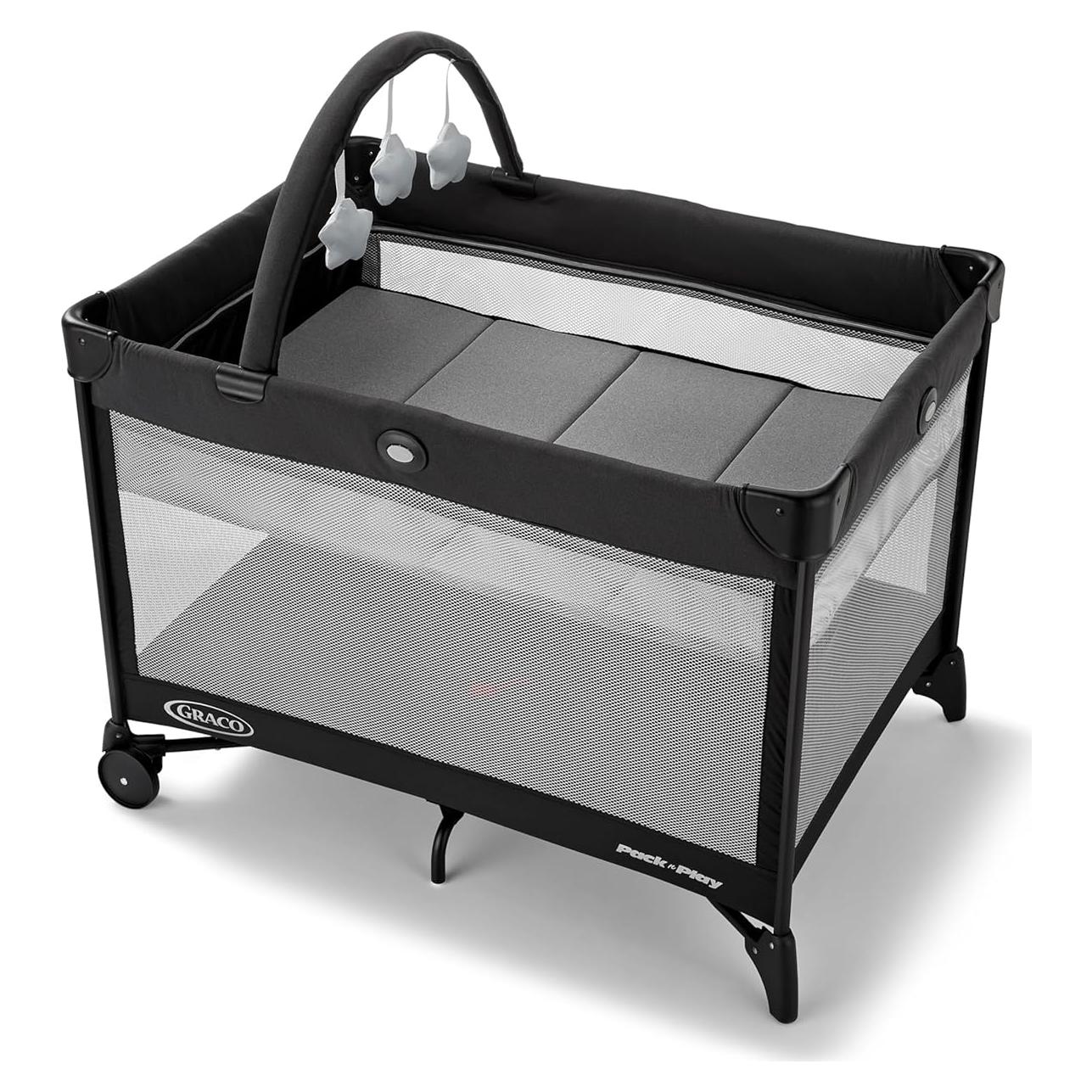 Parque Infantil Graco On The Go Zip con Moisés y Plegado Compacto