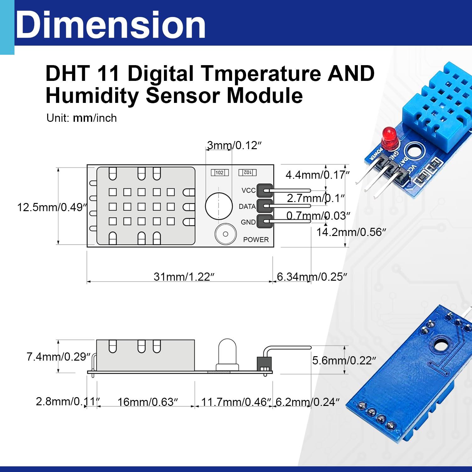 Módulo Sensor Digital Temperatura y Humedad DHT11 3PCS
