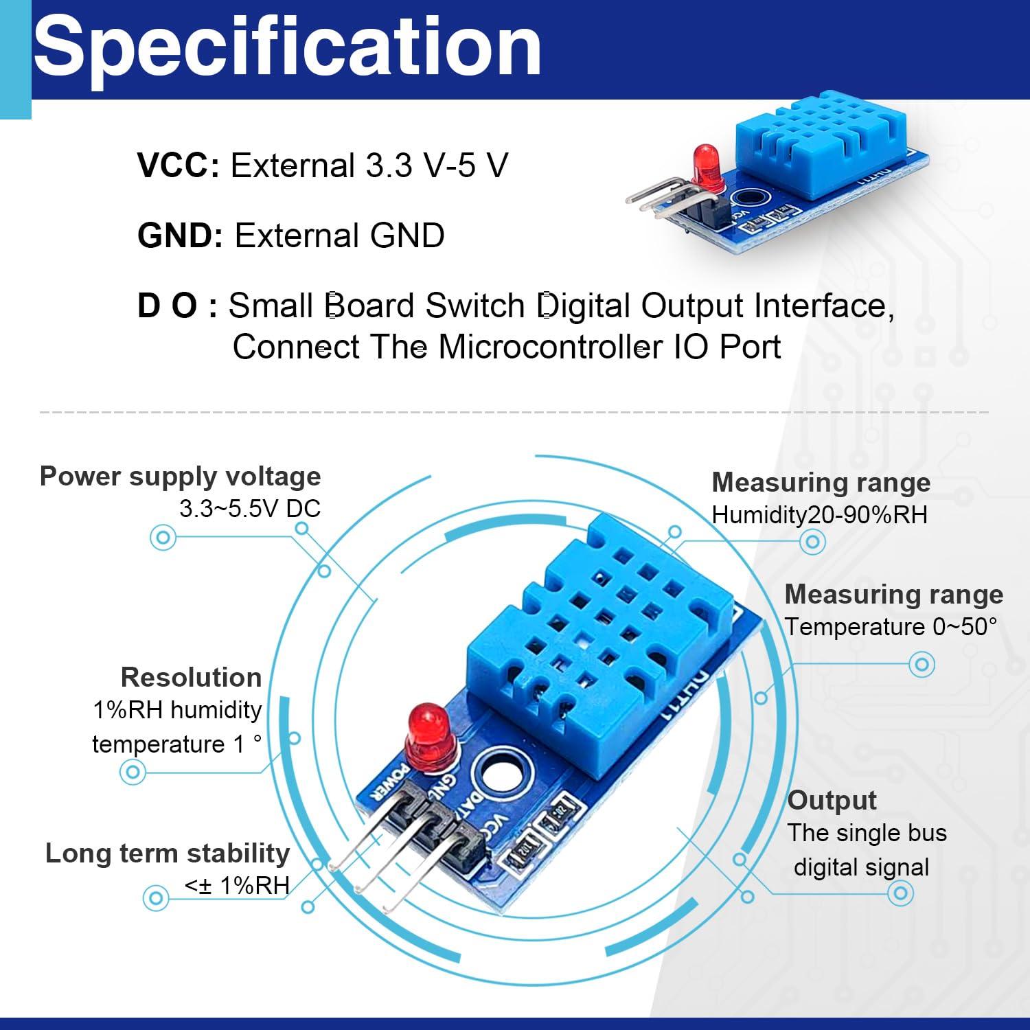 Módulo Sensor Digital Temperatura y Humedad DHT11 3PCS