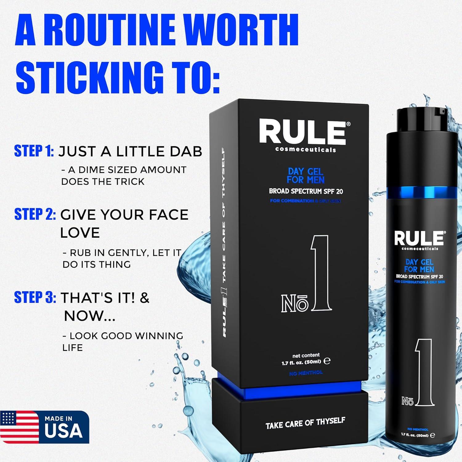 Gel Diurno Protector Solar SPF 20 Rule 50 mL para Hombres