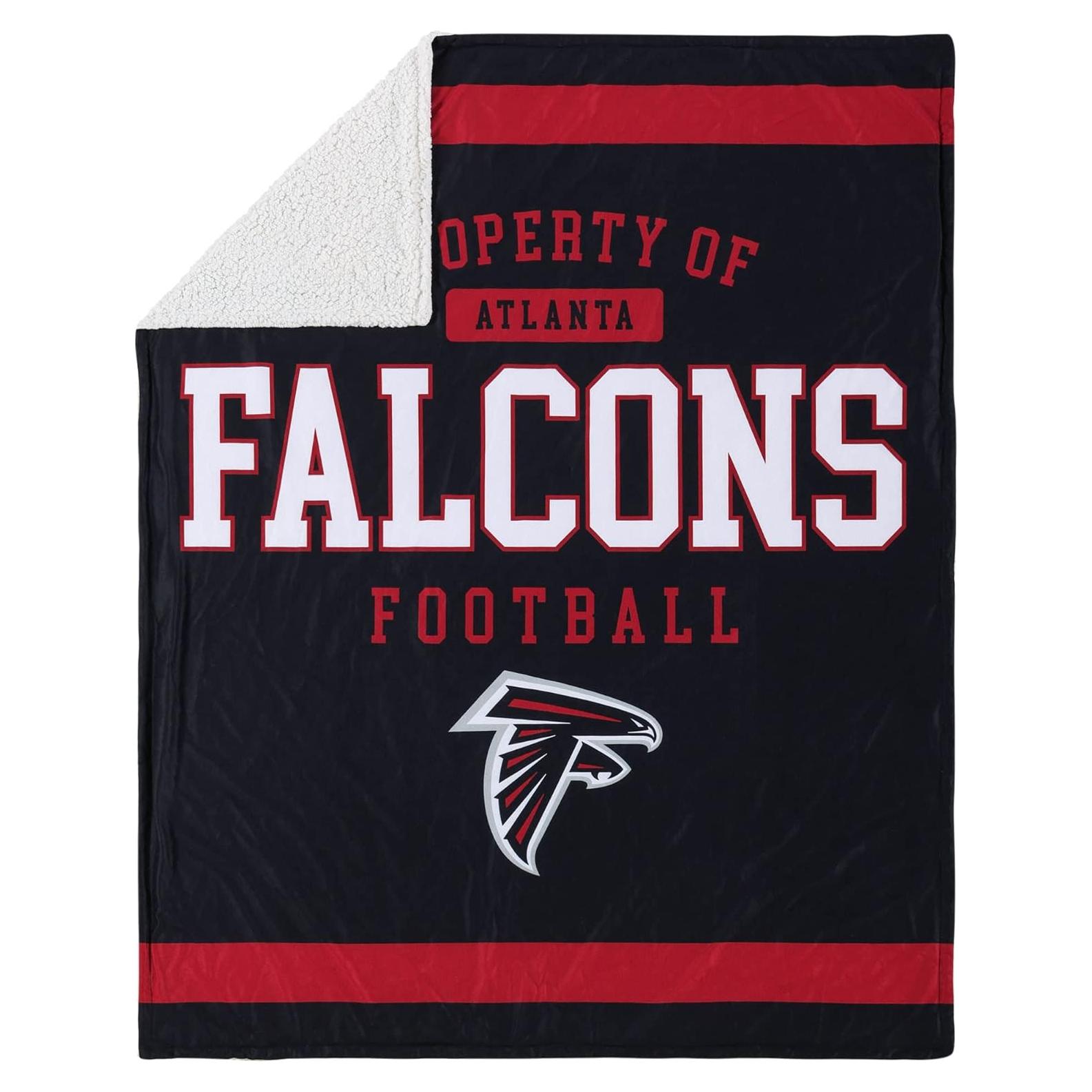 Manta de Sherpa Plush FOCO Atlanta Falcons 152x127 cm