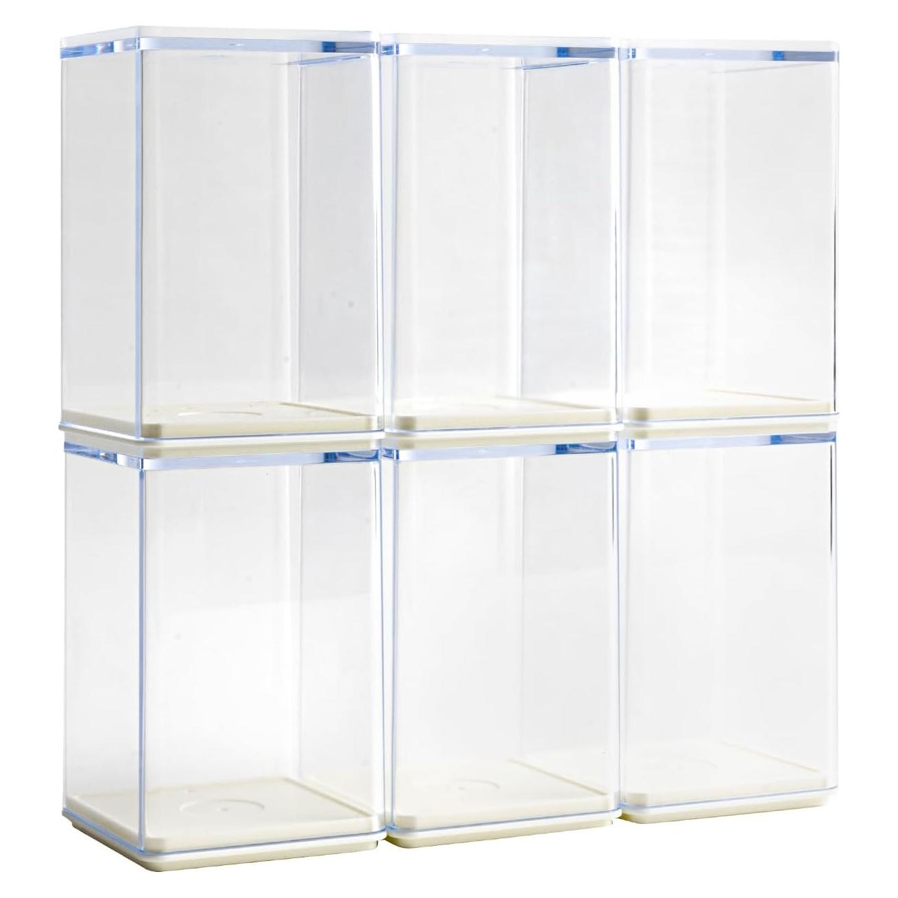 6 Cajas de Exhibición Transparentes Apilables WMM para Mini Figuras