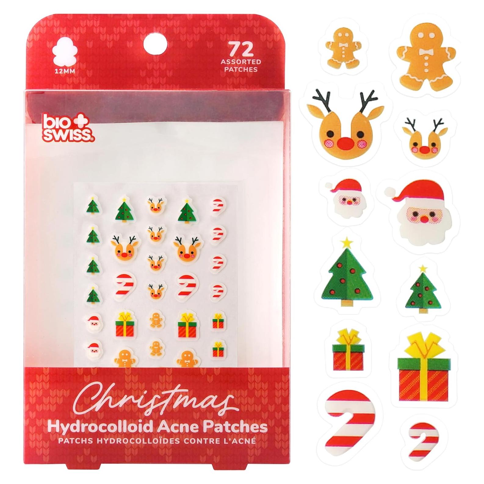 BioSwiss Parches Hidrocoloides Navideños para Granitos - 72 Unidades