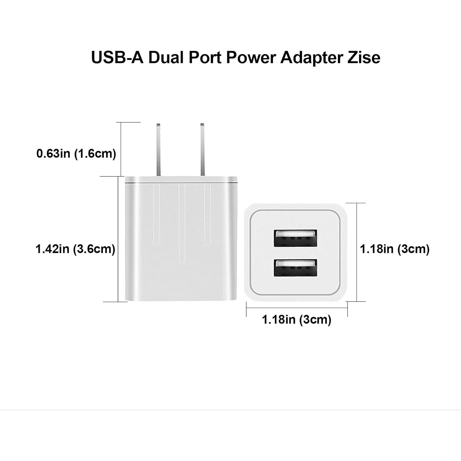 Cargador de Pared USB-A Doble Puerto 10W GKW 3Pack Blanco