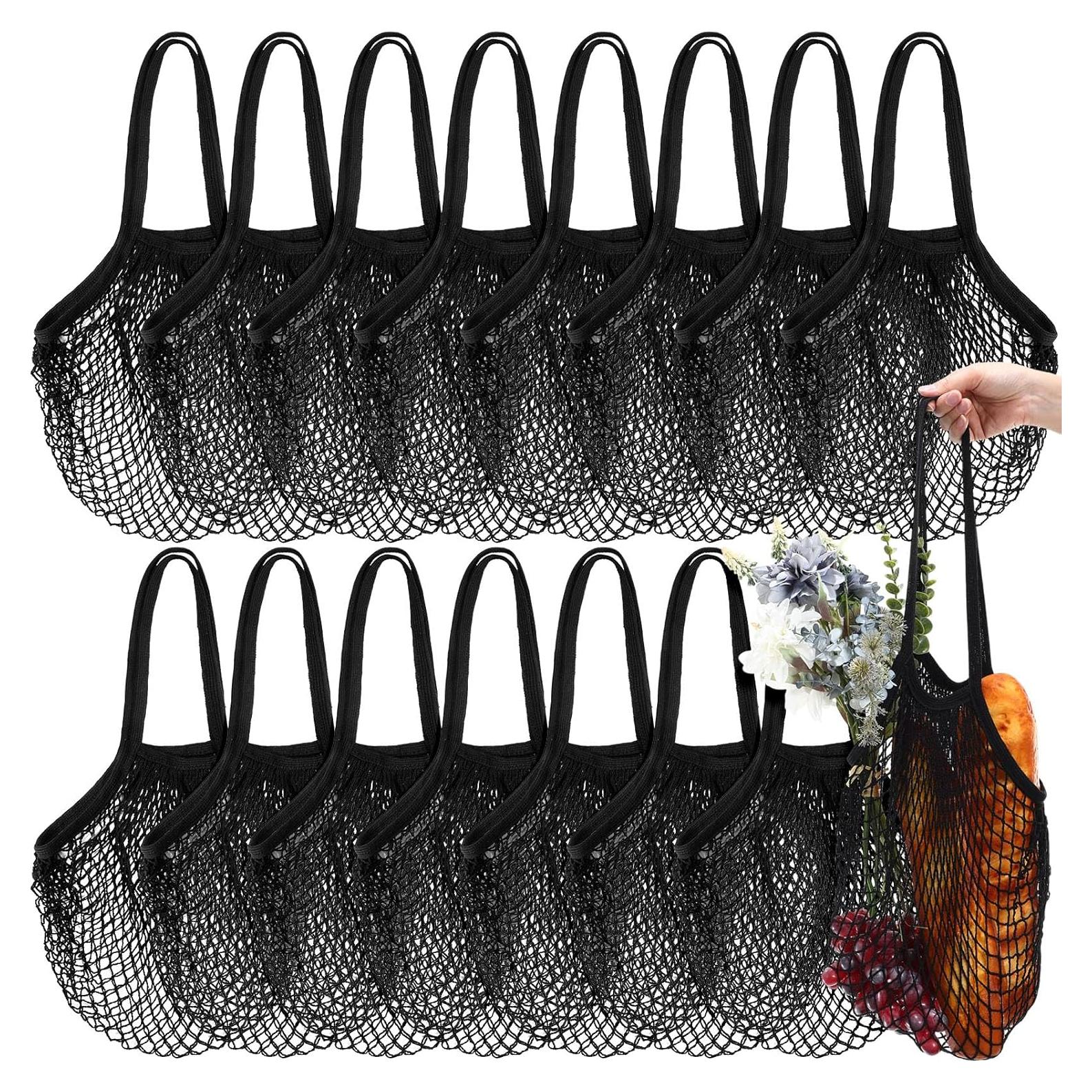 Bolsas de Compras Reutilizables Shappy de Algodón 16 Pcs Negro