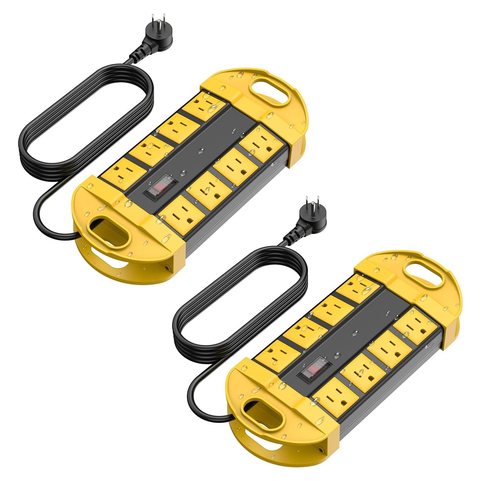 Tira de Energía Exterior CCCEI 1.83M Amarillo IPX6 8 Salidas