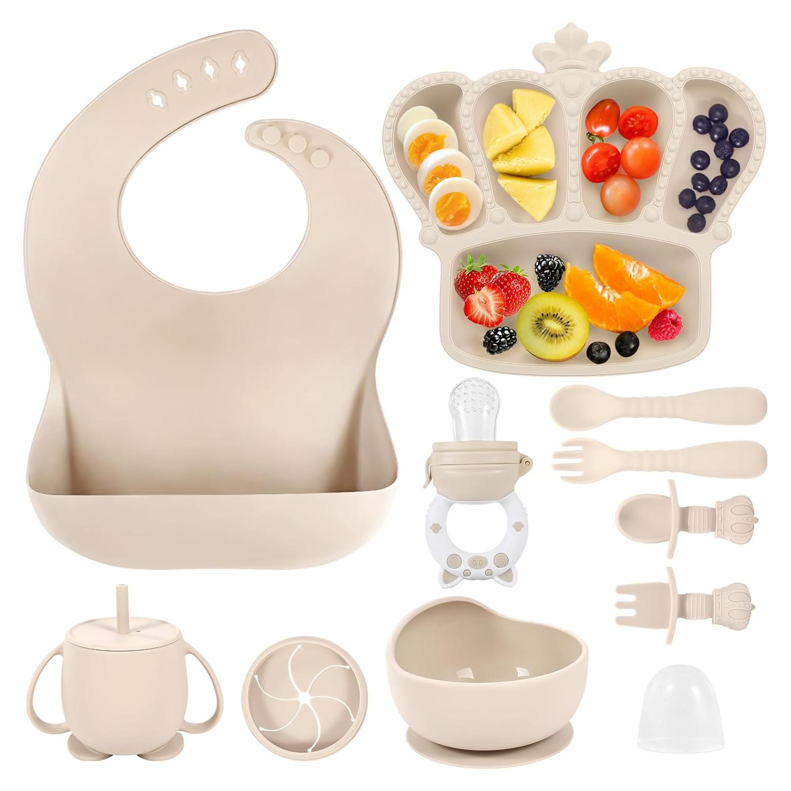 Juego de Alimentación de Silicona BXLL 10 Piezas Beige