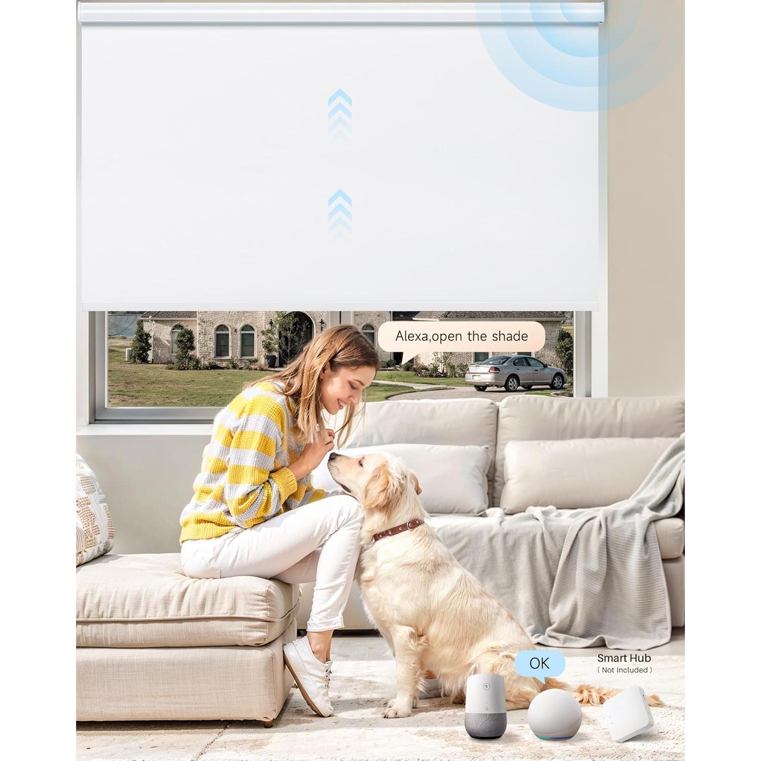 Persianas Enrollables Motorizadas JaeJaes 20x72 Blanco Control Remoto