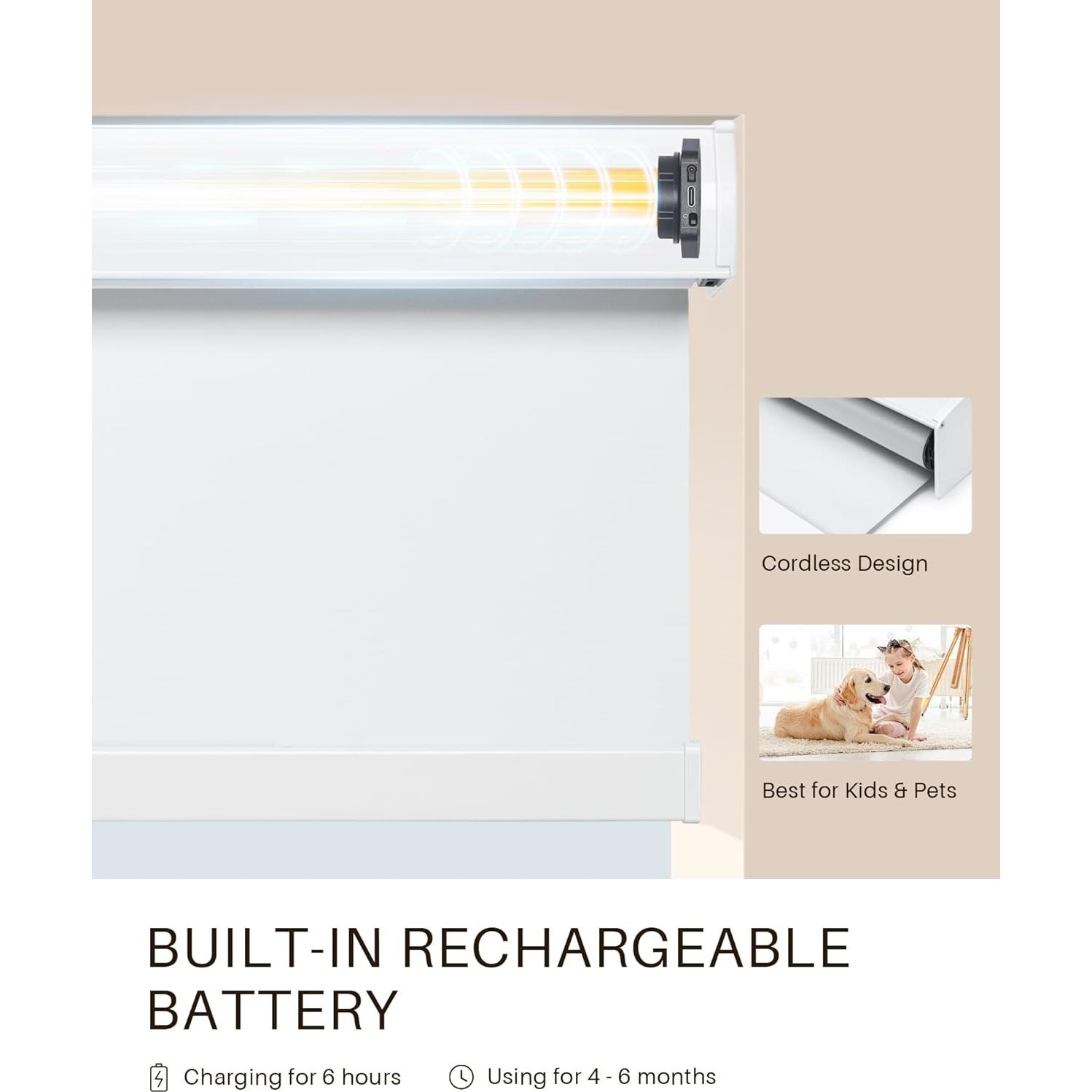 Persianas Enrollables Motorizadas JaeJaes 20x72 Blanco Control Remoto